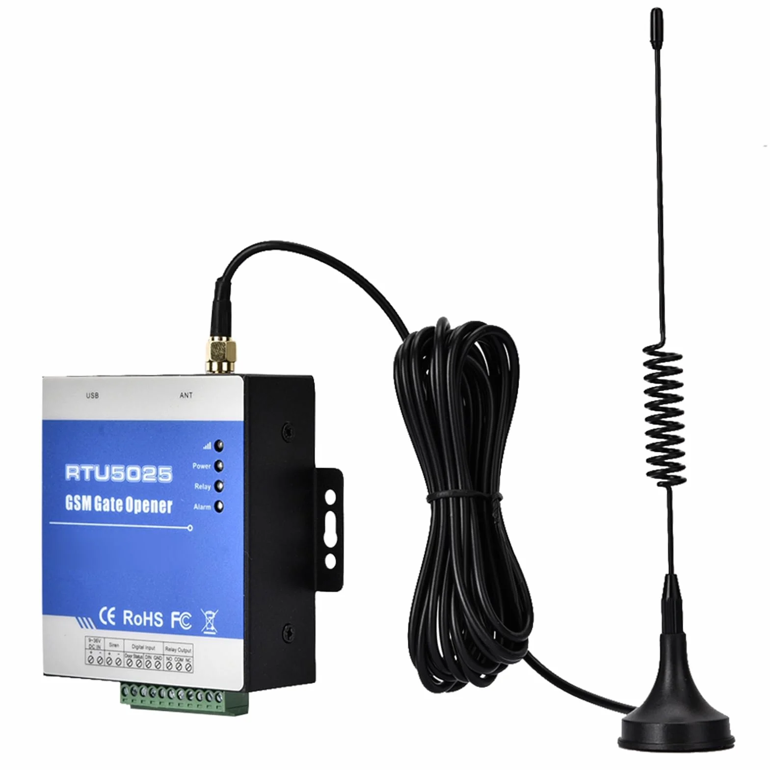 gsm RTU5025 Abrepuertas de Garaje Remoto gsm Puerta Abierto 1000 Control Histórico Alarma 2G/3G/4G Relé de vigilancia para la fábrica de Alarma Apertura de la Puerta de Garaje (Azul)