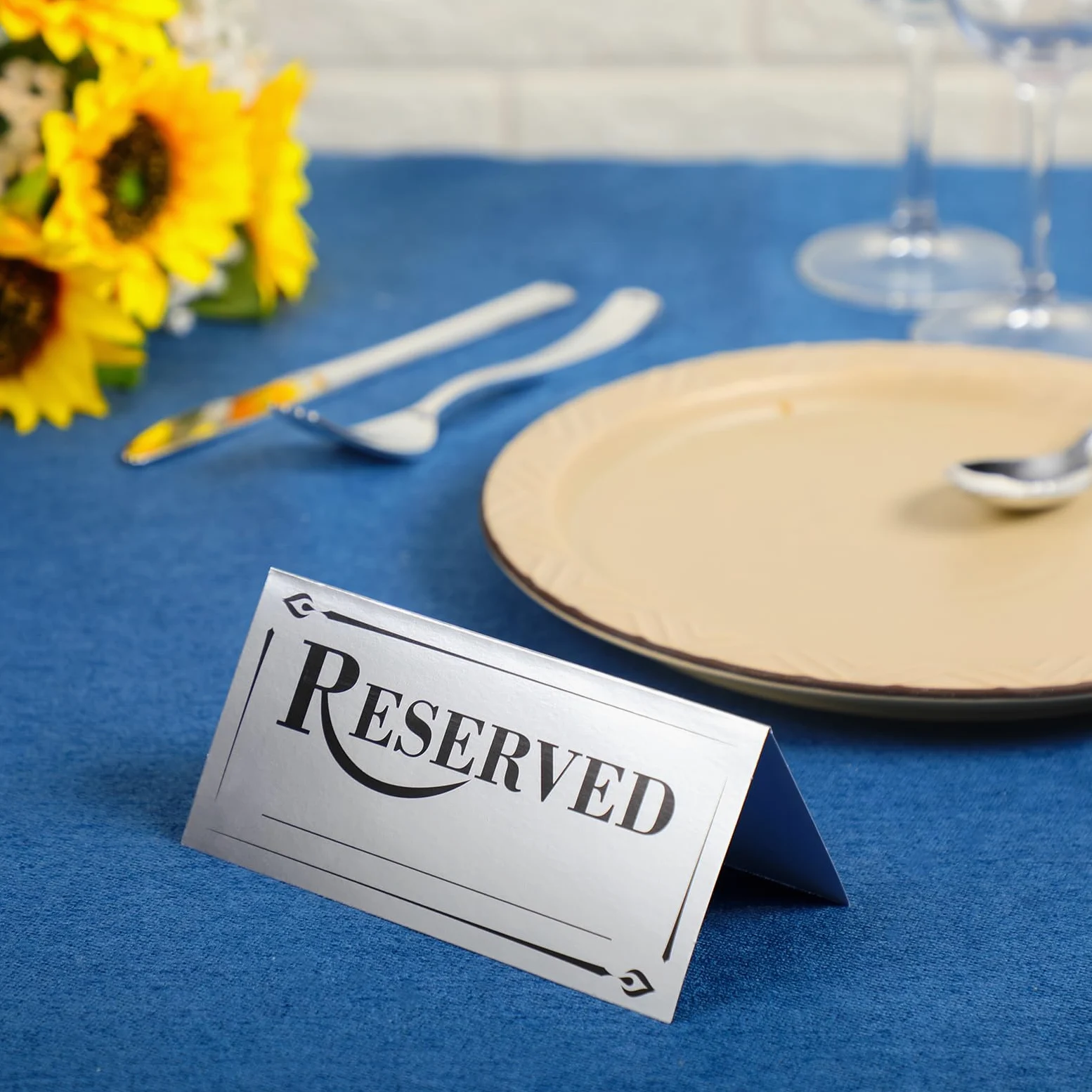 Resurhang 300 letreros de papel para mesa reservada con línea de nombre reservada, letreros de doble cara para reservar asientos, restaurantes, bodas, recepciones, iglesias, reuniones de negocios