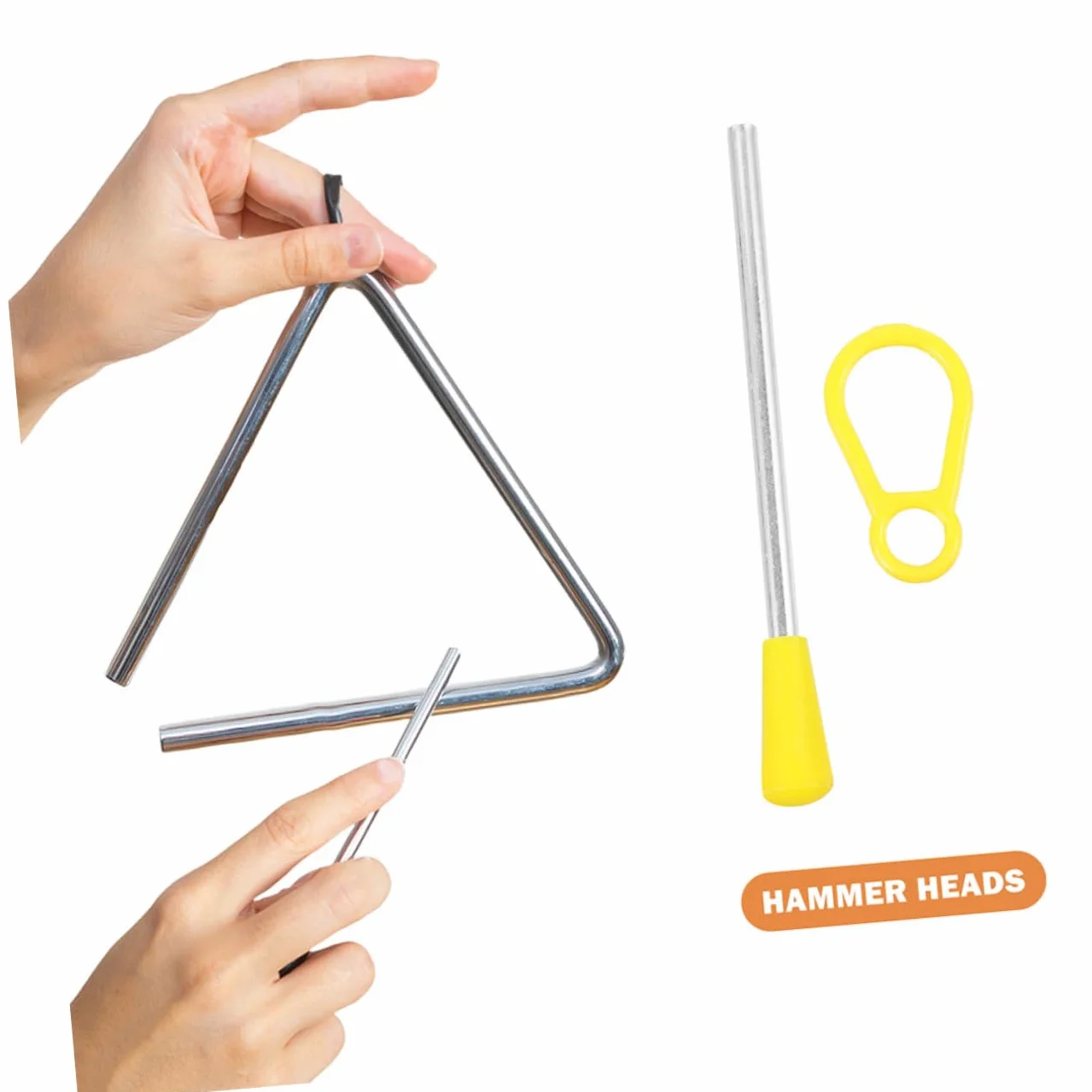YARNOW Juego de 2 Piezas Mazos Triangulares de Hierro para Instrumento Musical Triángulo