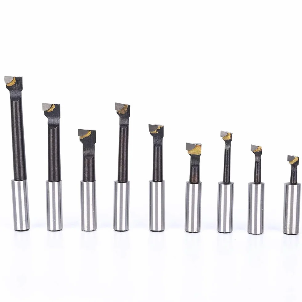 Juego de 9 barras de mandrinar de 12 mm de cabeza de acero de alta velocidad CNC herramienta de fresado de torno