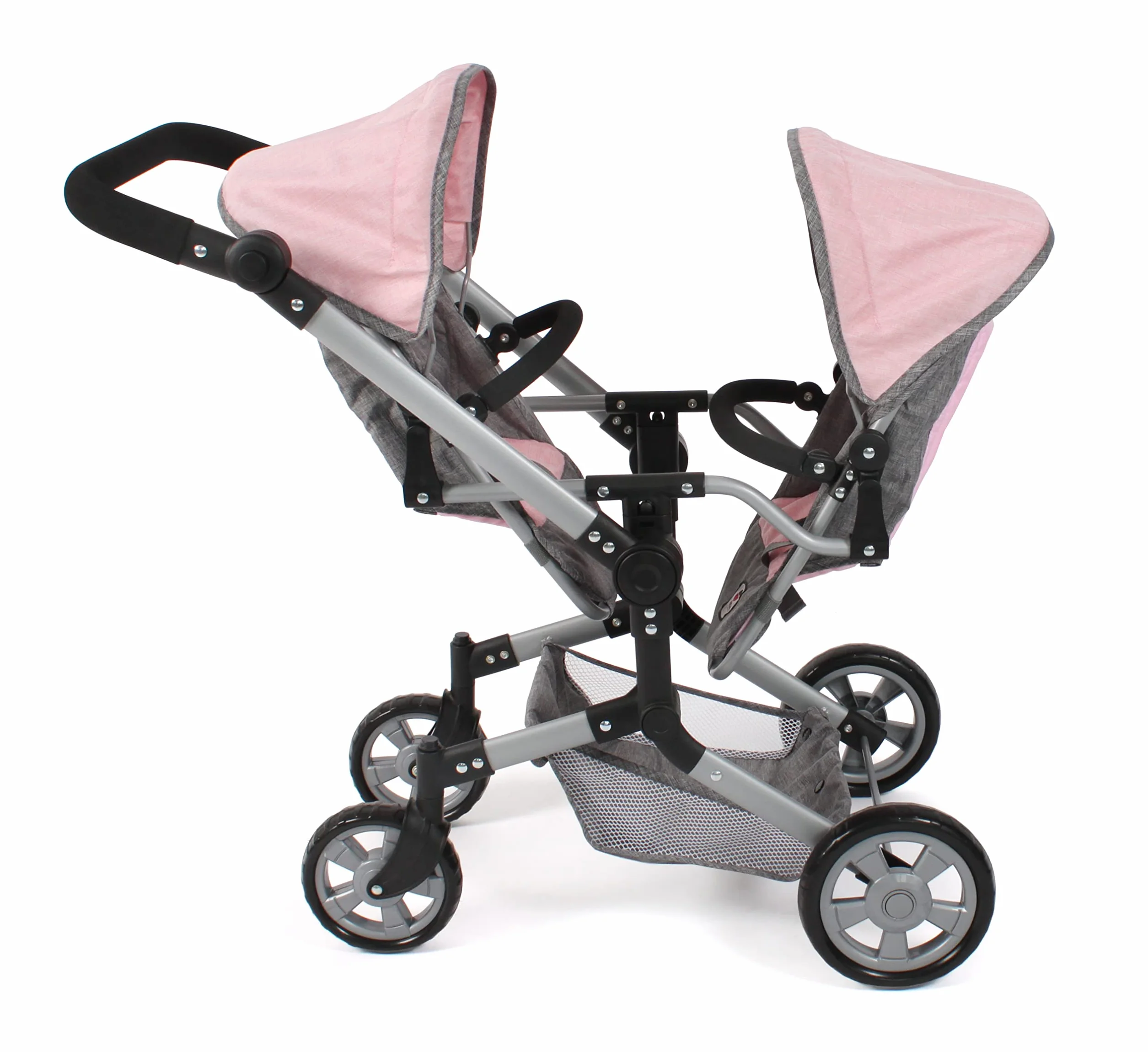 Bayer Chic 2000 Cochecito para muñecas Linus Duo Gris Melange Rosa