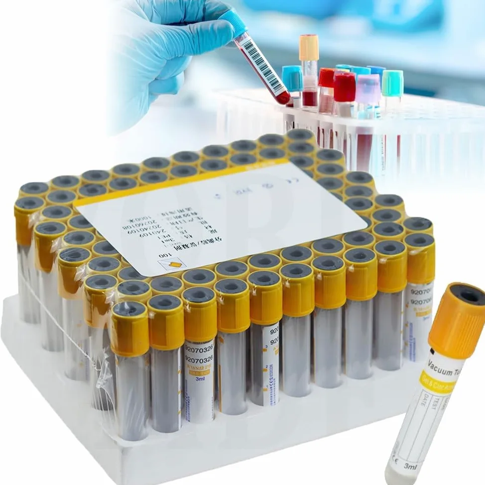 Tubos de recogida de sangre, 100 piezas de plástico PET al vacío con gel y activador de coágulos para separación de suero y preparación de PRP