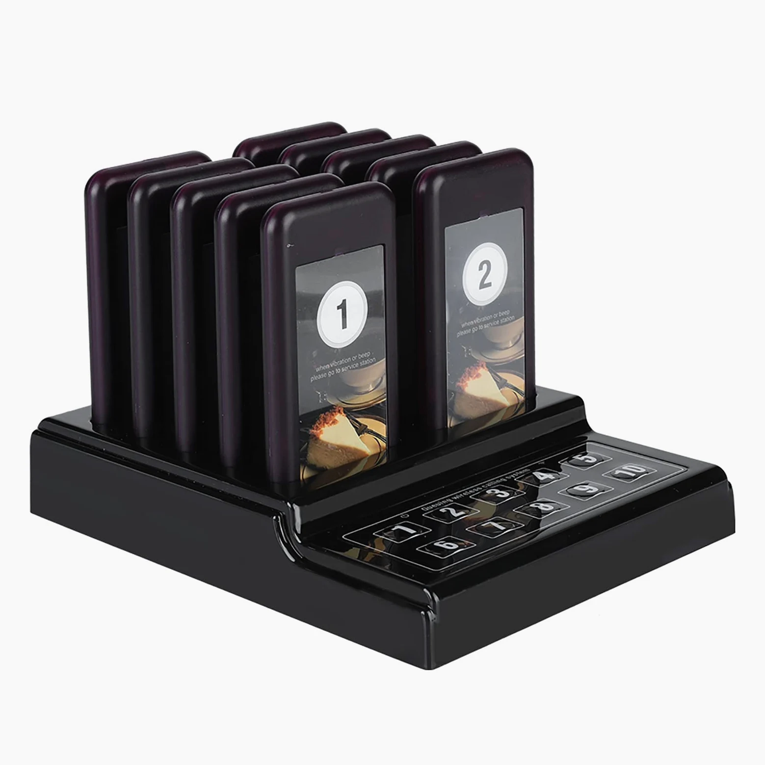 ASHATA de Llamadas Inalámbrico con 1 Transmisor + 20 Localizadores Receptores, de Paginación para Huéspedes Portátil,Call Restaurante Invitados Espera(Negro) (1)