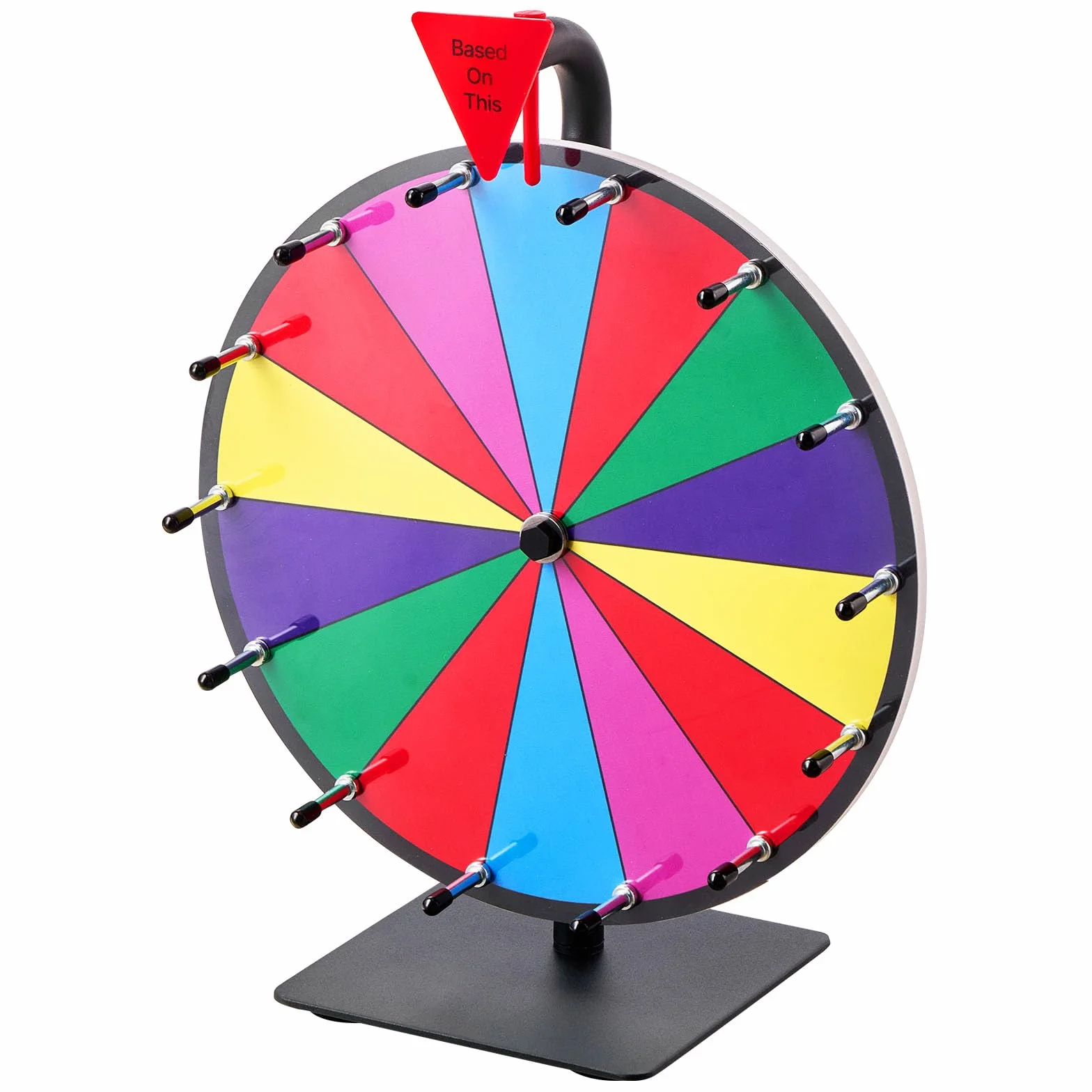 VEVOR Rueda de la Fortuna 14 Ranuras con Soporte Juegos de Lotería Ruleta Ganadora 300 x 160 x 390 mm