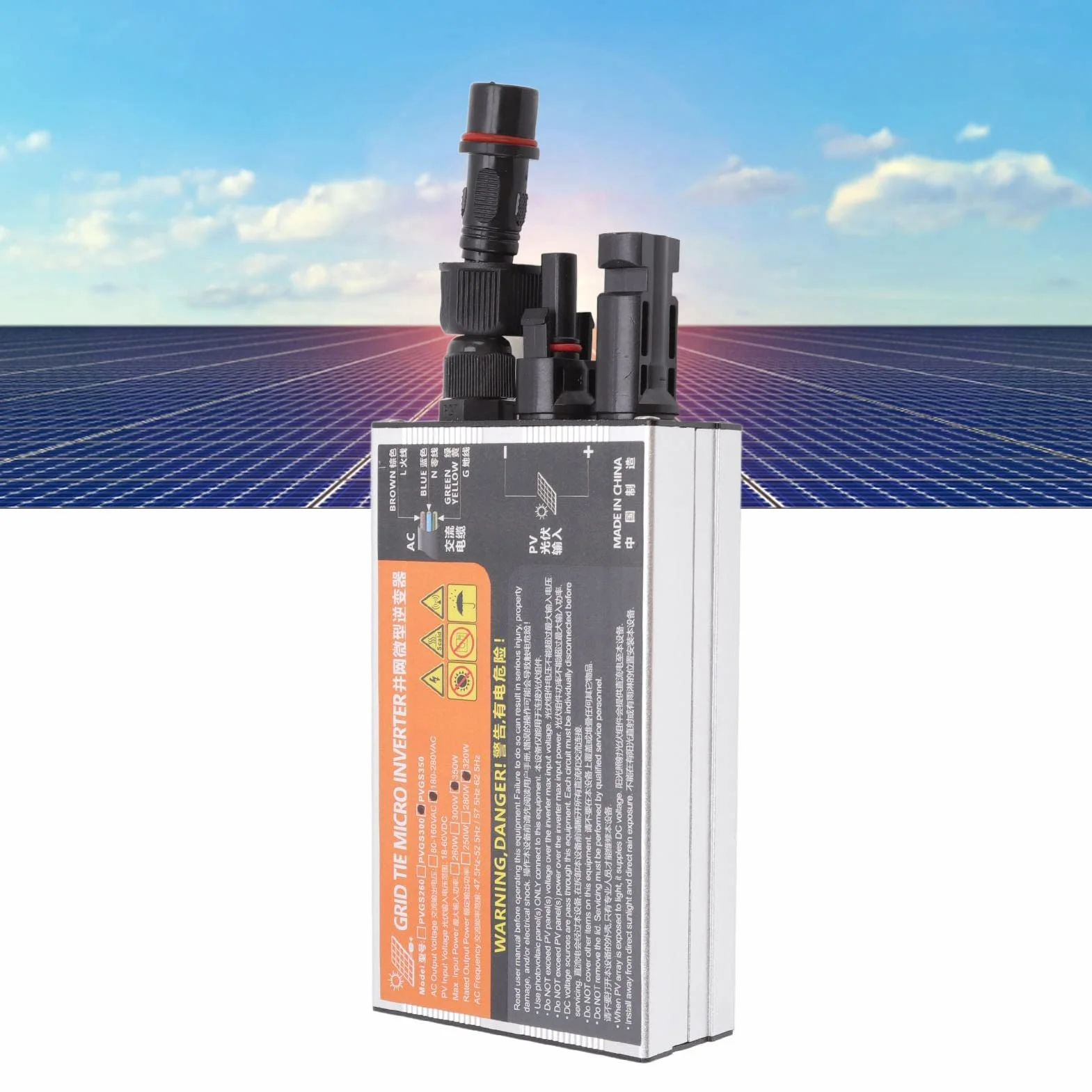 Inversor de lazo de cuadrícula, Microinversores para paneles solares Microinversor Solar Grid Tie 18‑60V inversor solar con alta tasa de conversión para pequeños sistemas solares