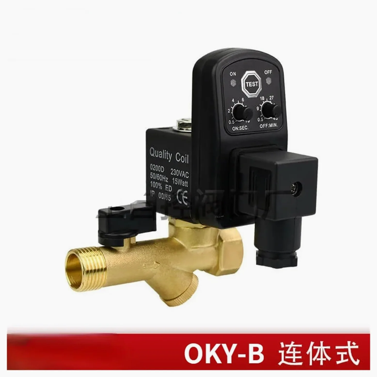 Solenoides, Válvula de drenaje de 1/2 ", compresor de aire electrónico temporizado, tanque de Gas, válvulas de drenaje automáticas de 2 vías for filtros, cilindros de aire, 1 ud.(GREEN_OPT-A)