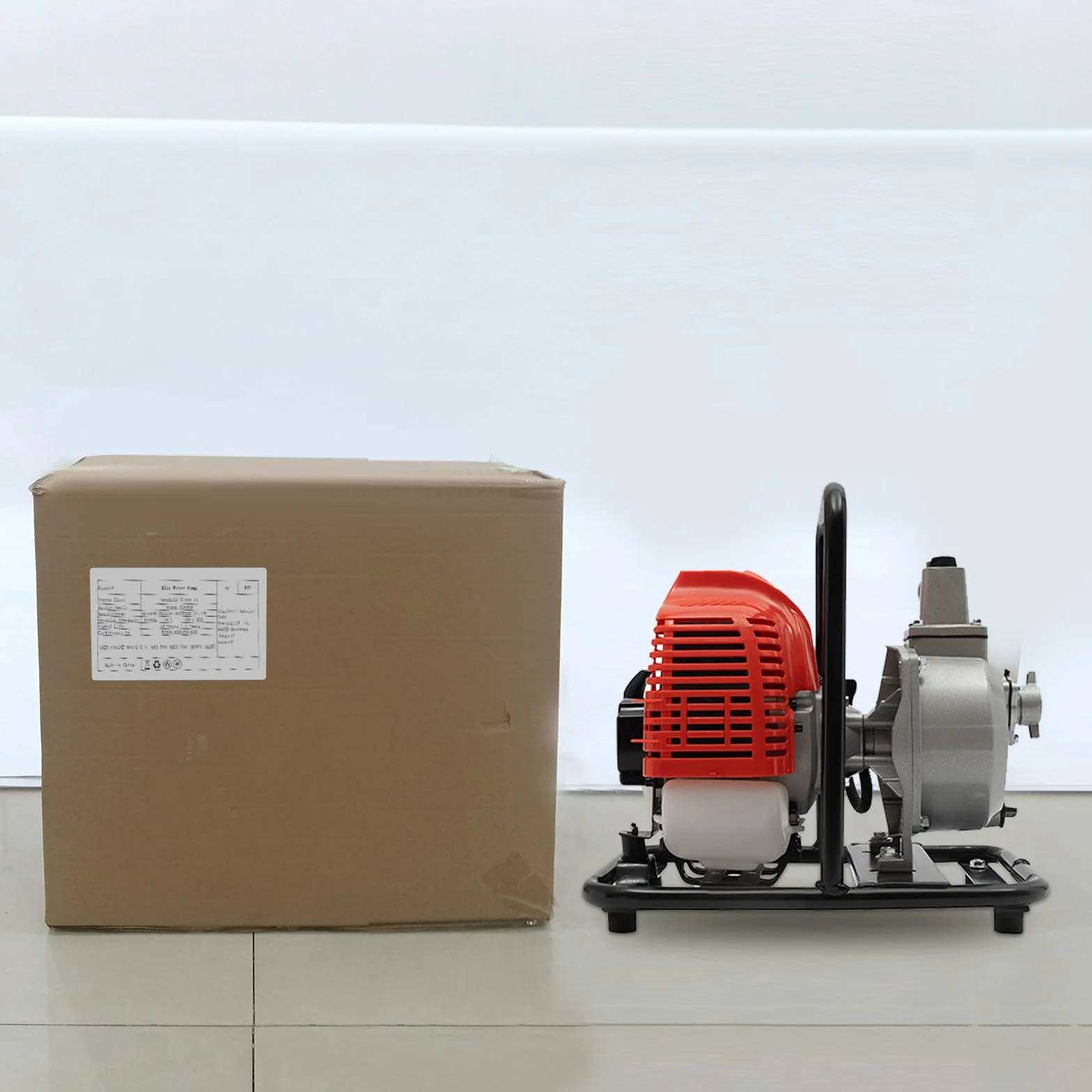 Bomba de agua de gasolina, motor de 40.2 cc, bomba de jardín, 1,25 kW, altura de extracción de 35 m, conexión de 38 mm (1,5 pulgadas), bomba de jardín con motor de 2 tiempos