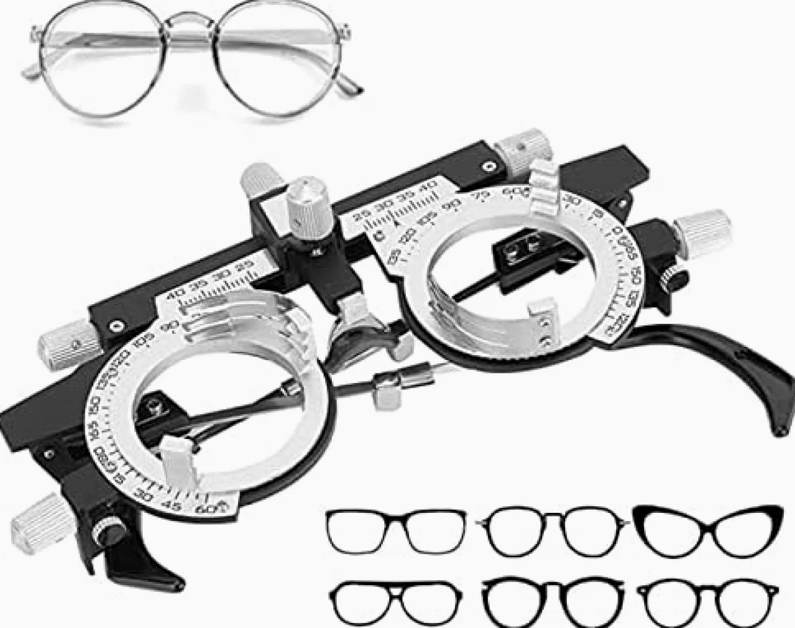 Óptica De Optometría Lente De Prueba Montura De Prueba Totalmente Ajustable Montura Óptica Óptica De Optometría Ocular para Examen De La Vista En Tiendas De Anteojos, Escuelas Y Empresas,Construct