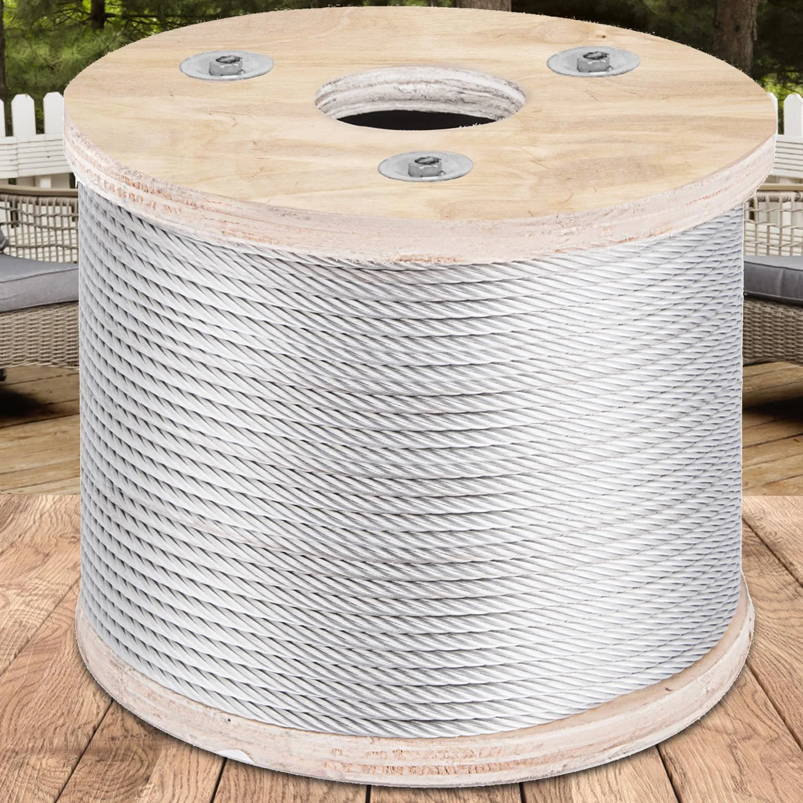 VEVOR Cuerda de alambre diámetro de 3/16" / 4,8 mm cable de acero inoxidable 304 longitud de 250 pies / 76 m cable 7x19 para bricolaje barandilla, tendedero, barandilla de escalera, valla de jardín