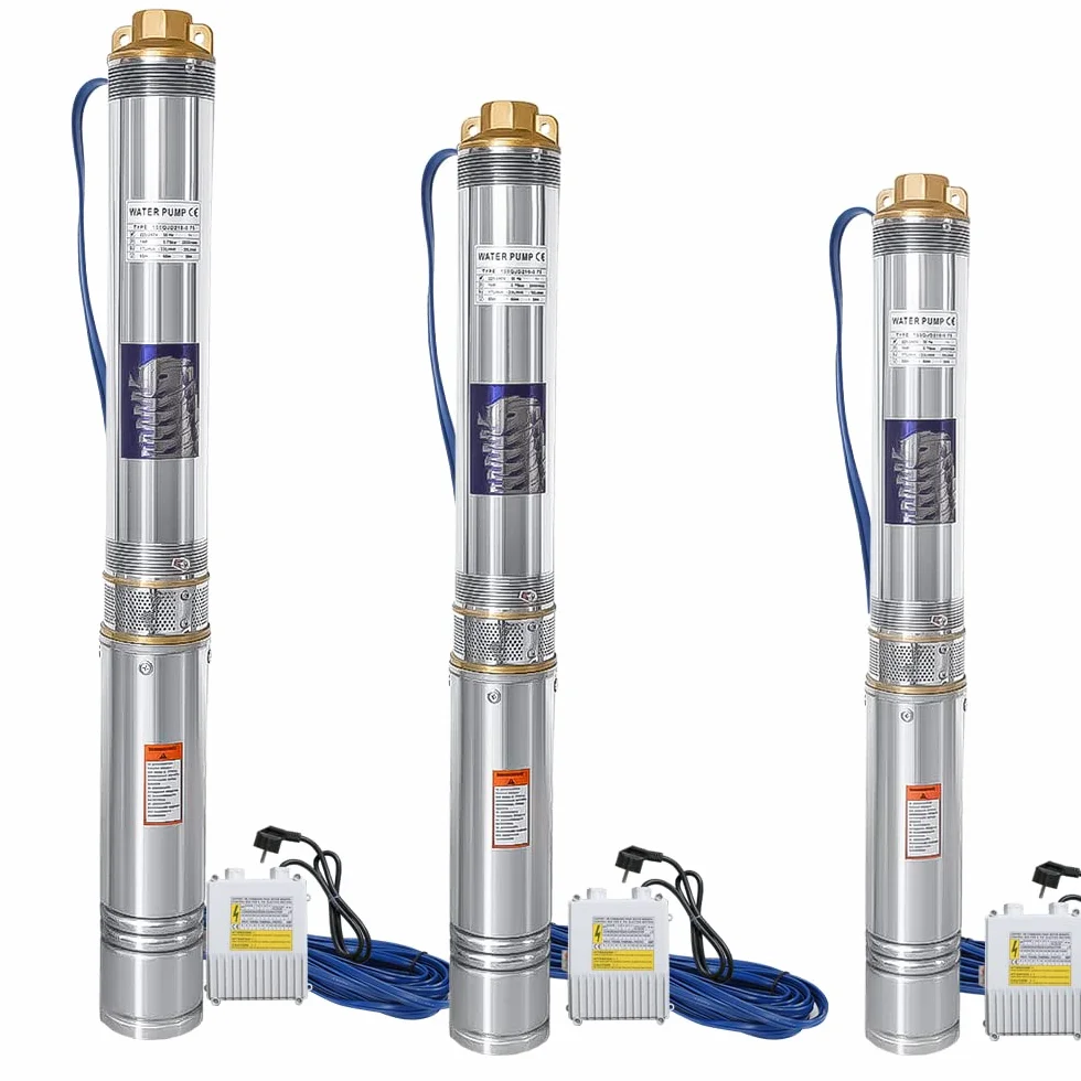 Randaco Bomba de pozo profundo, 1100W Sumergible 4000L/h Caudal, bomba de agua de acero inoxidable presión 8,1 bar, altura máxima de extracción 81m, con cable de 20m