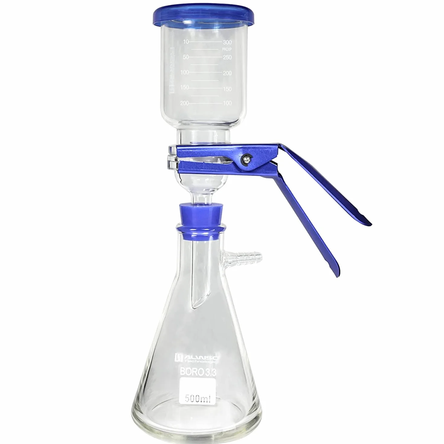 ALWSCI Laboratorio de Filtración al Vacío Destilación Aparato,500ML Borosilicate Glass Filter Flask Set Graduado Laboratorio de Succión Aparato de Filtración Montaje Kit de Filtro