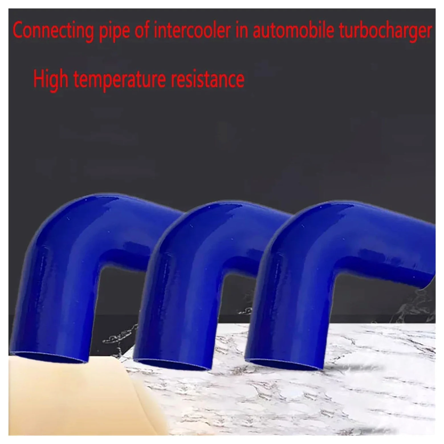 Manguera de conexión de turbocompresor de 90 grados, silicona azul de alta temperatura, diámetro no variable(OTHERS_ID63MM)