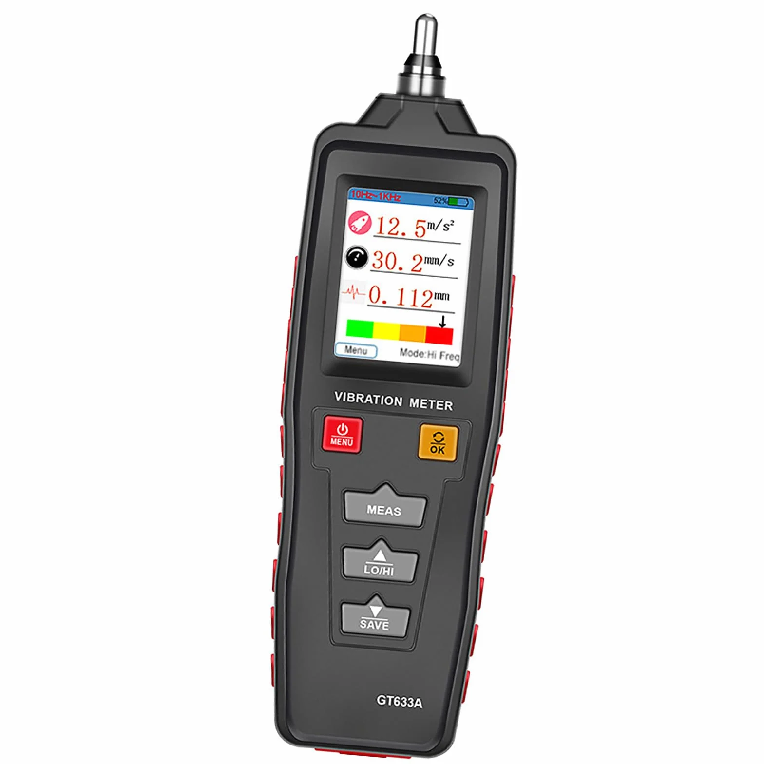 Medidor digital de vibraciones con pantalla LCD para aceleraciones precisas, instrumento de vibración y