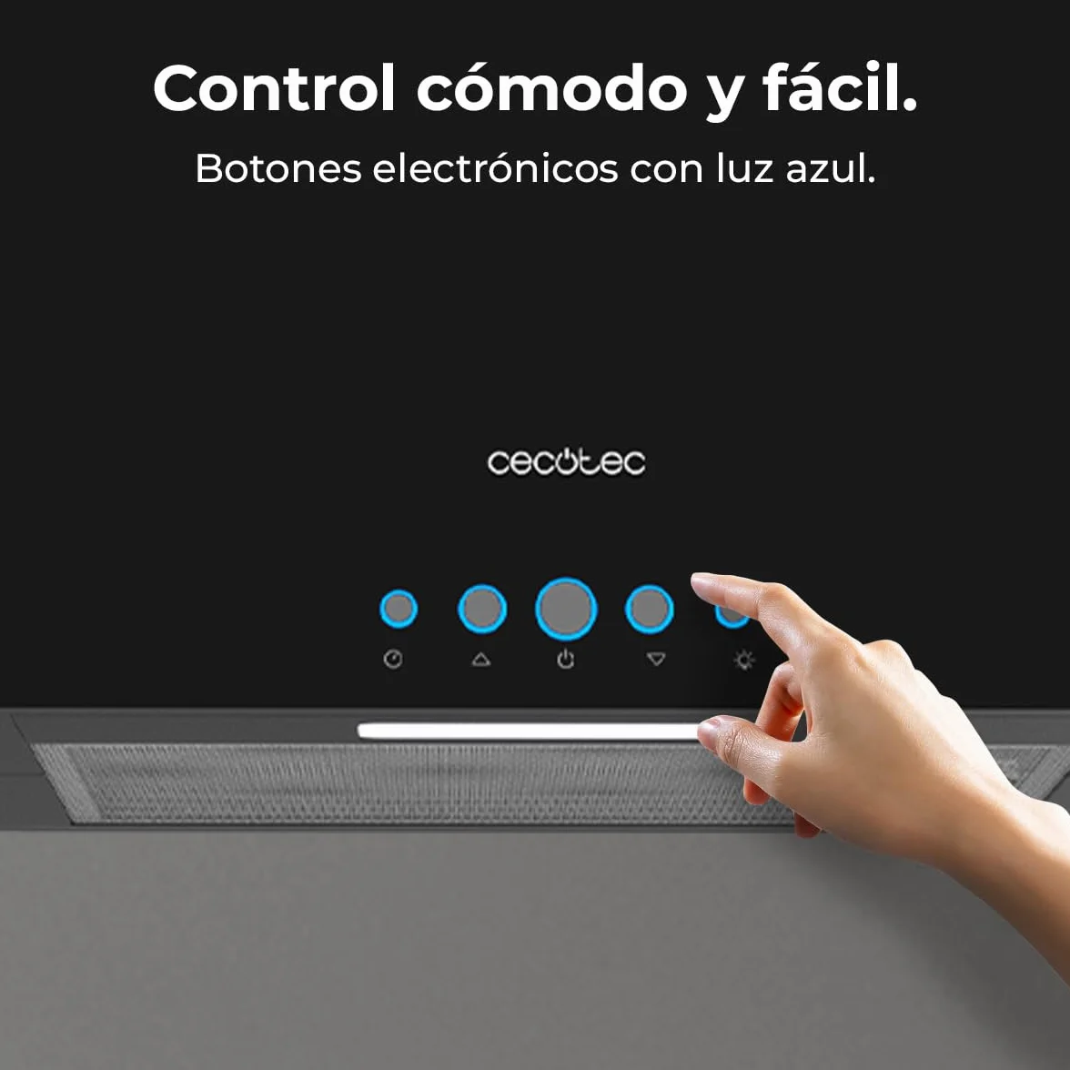 Cecotec Campana Extractora 38cm Isla Cuadrada Bolero Flux Ict 388000 Black A++ Negro 800m3/h 210W