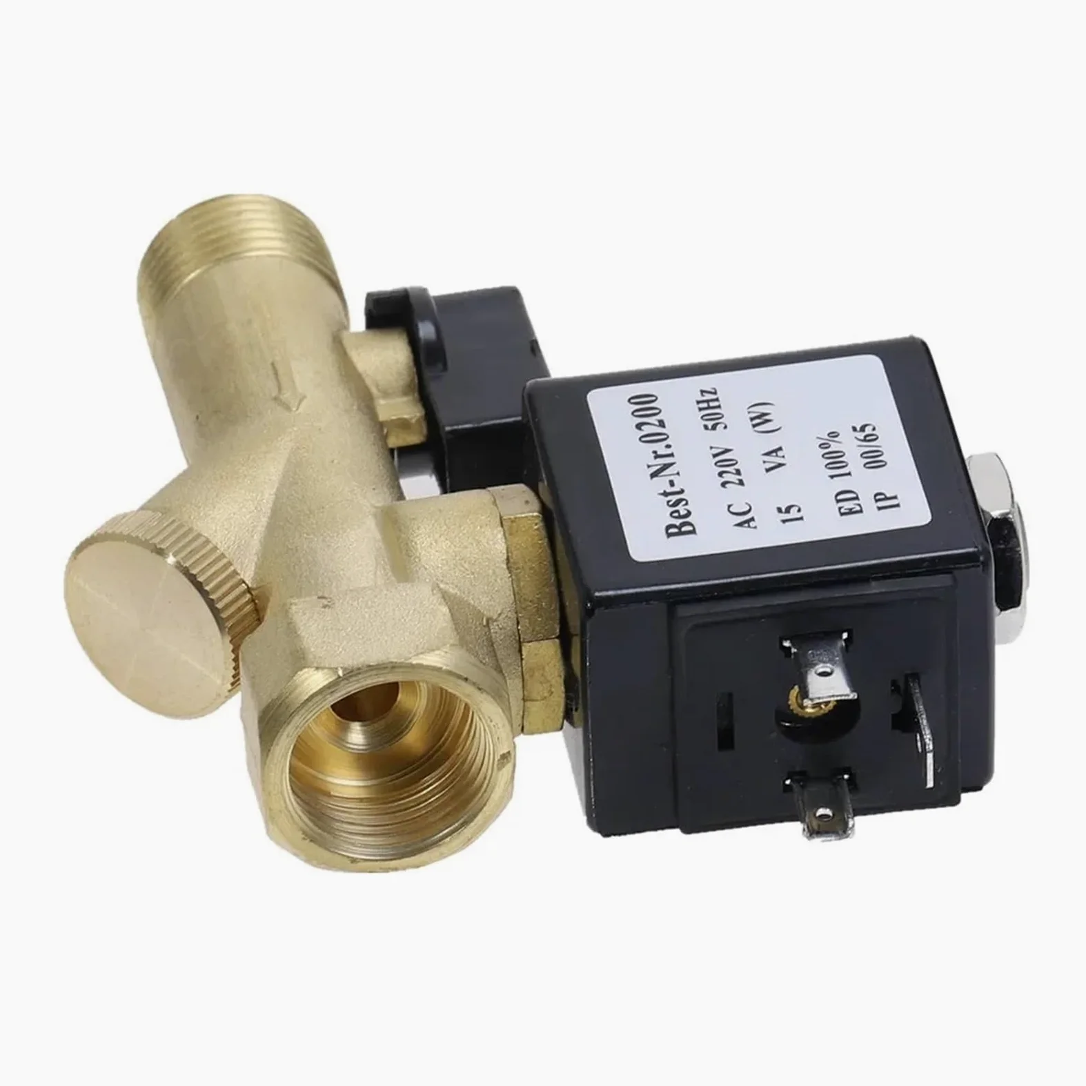 Válvula de drenaje electrónica de 1/2 pulgada CA 220 V 1,6 MPa, temporizada, for compresor de aire, tanque de gas, válvula de drenaje automática de 2 vías, 1 unidad