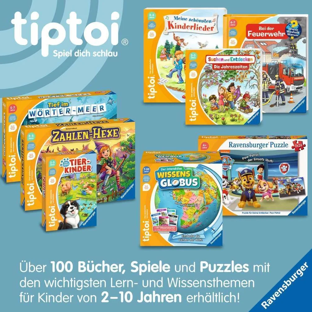 Ravensburger tiptoi 00113 Set de Inicio: Libro Ilustrado con Bolígrafo y Palabras, Sistema de Aprendizaje Infantil para niños de 3 años
