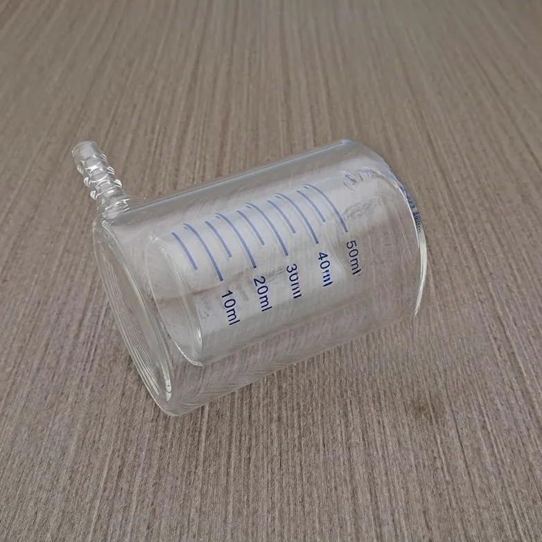 Cilindro graduado, vaso de precipitados de doble pared de vidrio de borosilicato, 50-1000 ml, equipo de laboratorio para mediciones precisas