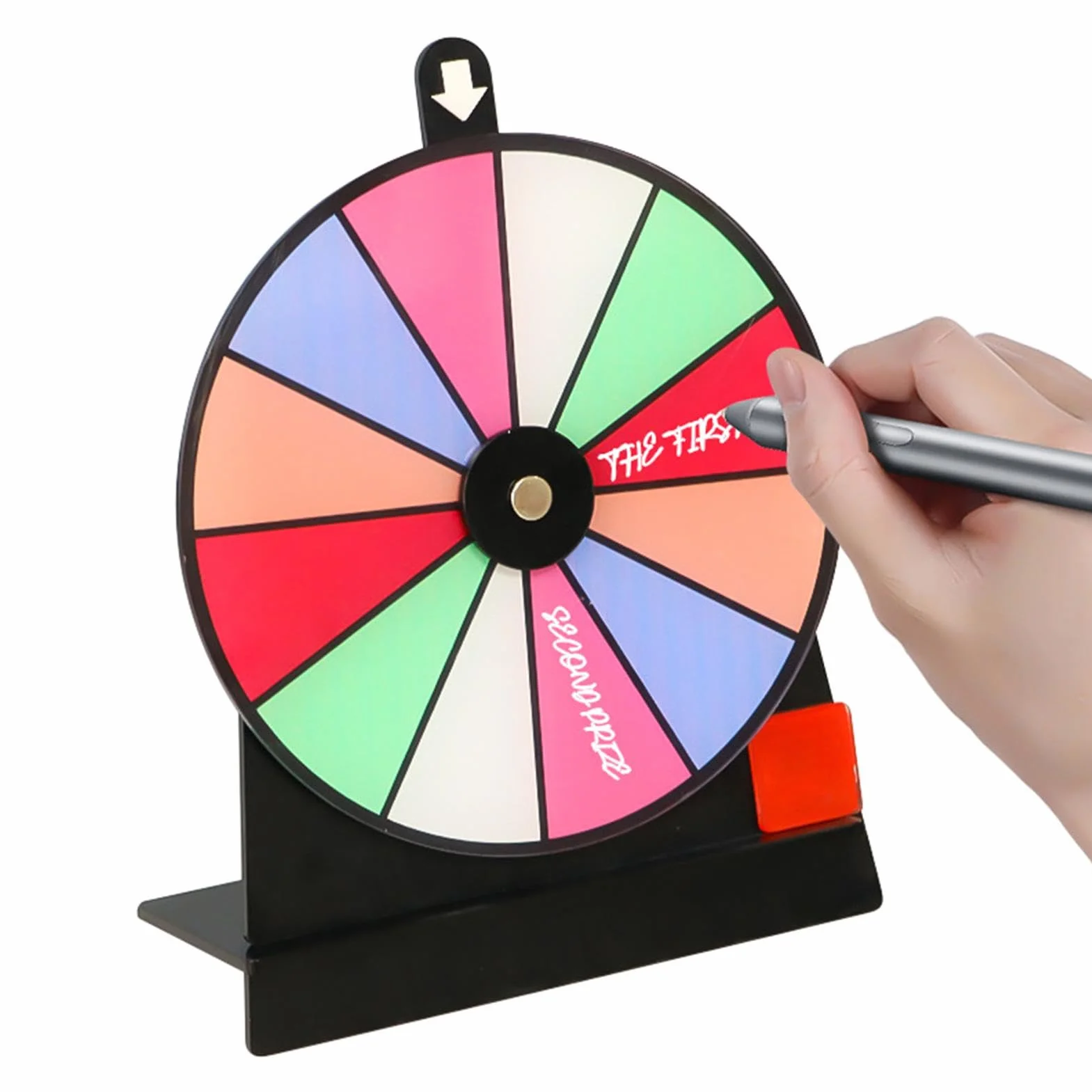 Rueda de premio de ruleta de la fortuna de 12 ranuras con borrado en seco, juego giratorio desmontable antideslizante con soporte para mesa