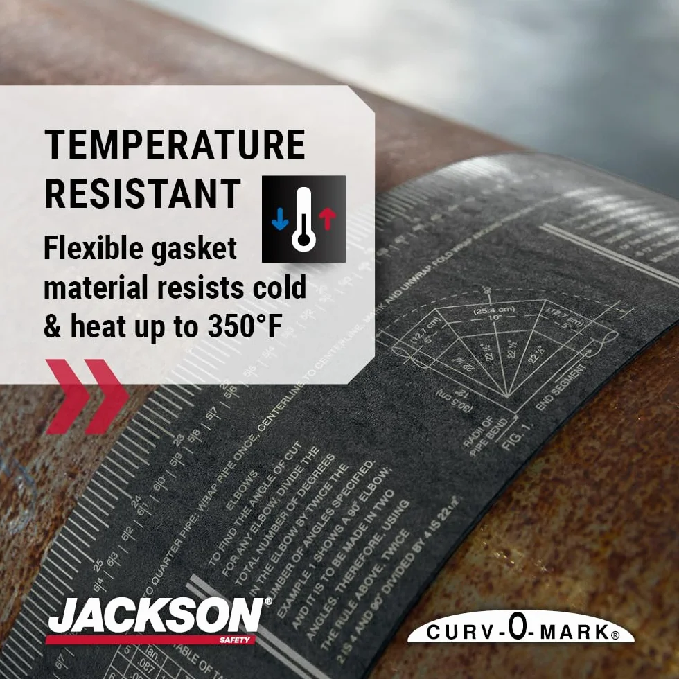 Jackson Safety Curv-O-Mark Wrap-A-Round Ruler X-Large Black 4" to 12" Pipe Diameter