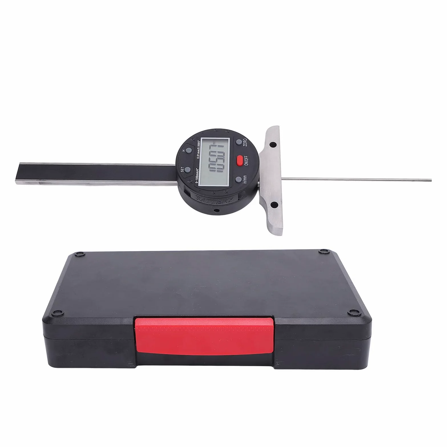 Socobeta Medidor de Profundidad Electrónico de Alta Precisión, Medidor de Profundidad Digital de 0,01mm para Carpintería, Construcción Automotriz, Rango de 0-100mm