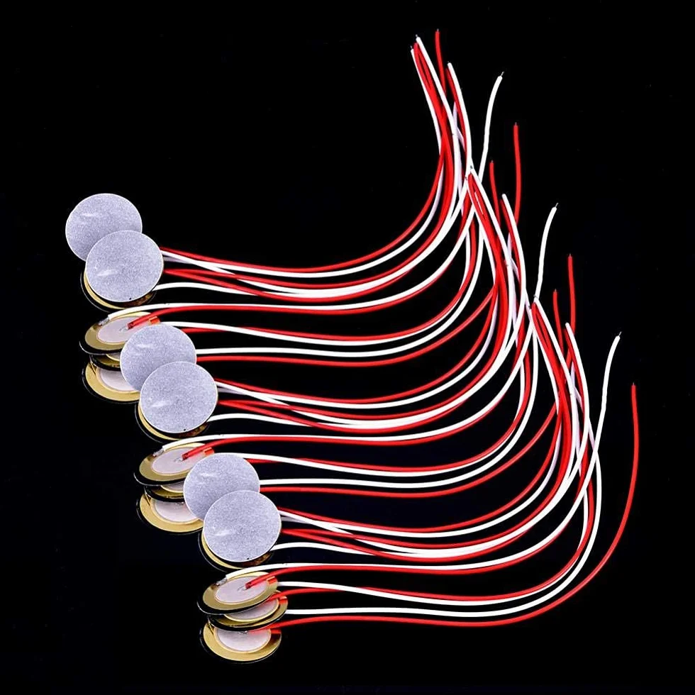 Alomejor Disco Piezoeléctrico CE Alta Sensibilidad con Captador de Cable Transductor Micrófono Disparador Timbre(18pcs)