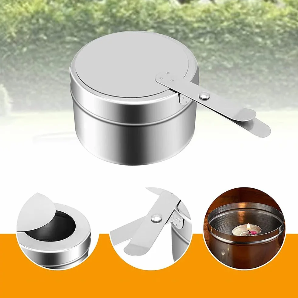 Mini Estufa de Alcohol con Tapa Quemador de Fondue para Camping Cocina 2 PCS