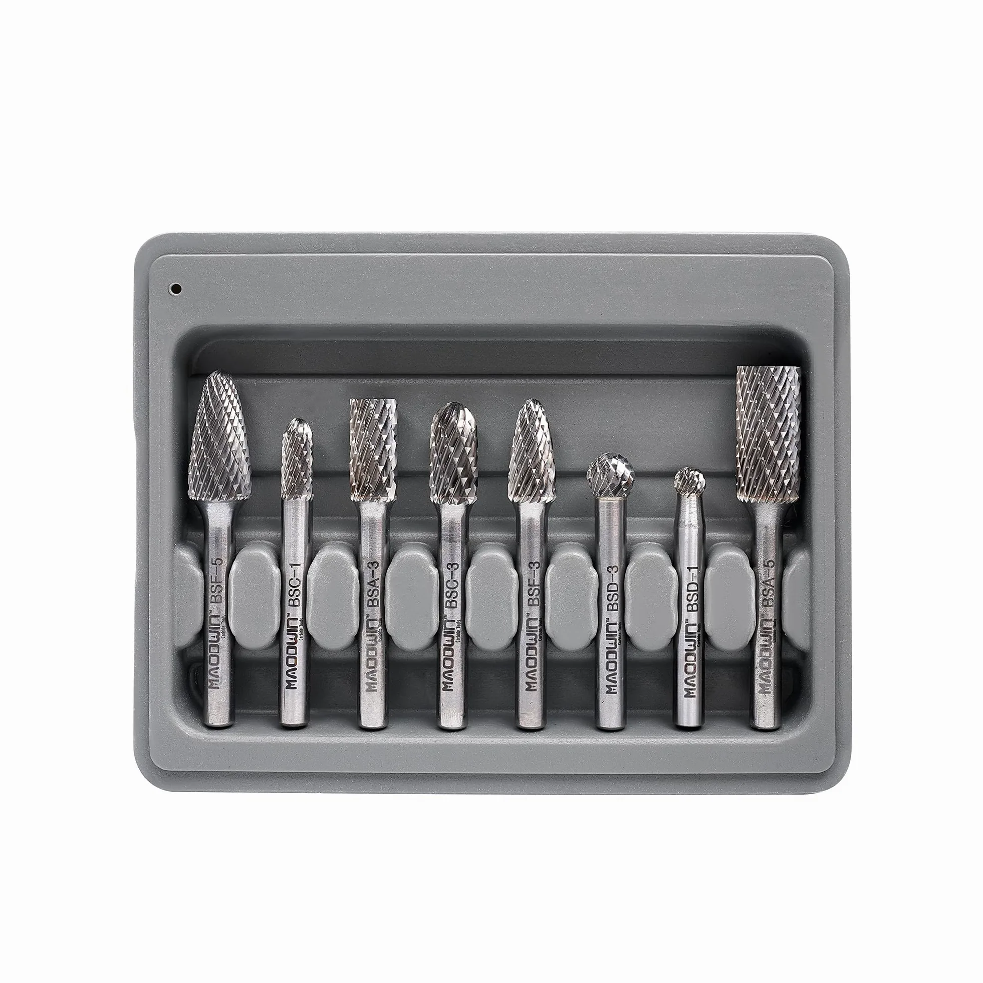 Juego de rebabas de carburo de 1/4, 8 piezas de carburo de tungsteno, kit de limas giratorias con estuche de almacenamiento, brocas para grabado de metal, tallado de madera y herramientas de