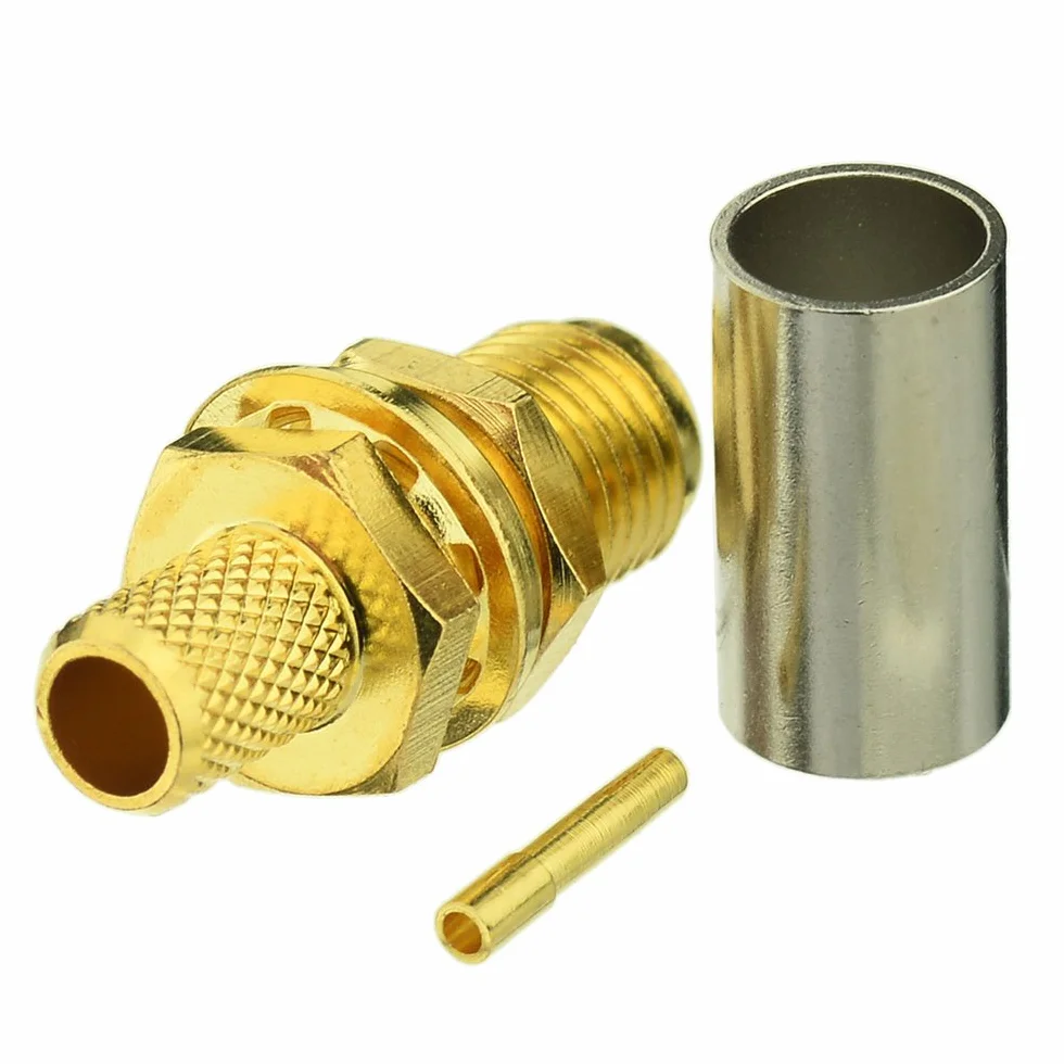 Eightwood SMA Crimp Set Conector Macho Hembra RG58 LMR195 Coaxial Pigtail 10pcs