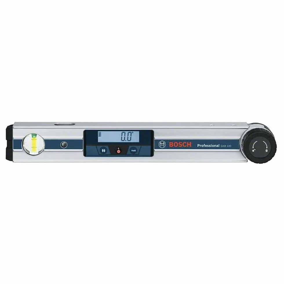 Bosch Professional Medidor digital de ángulos GAM 220 (margen de medición: 0 - 220º, longitud: 40 cm)