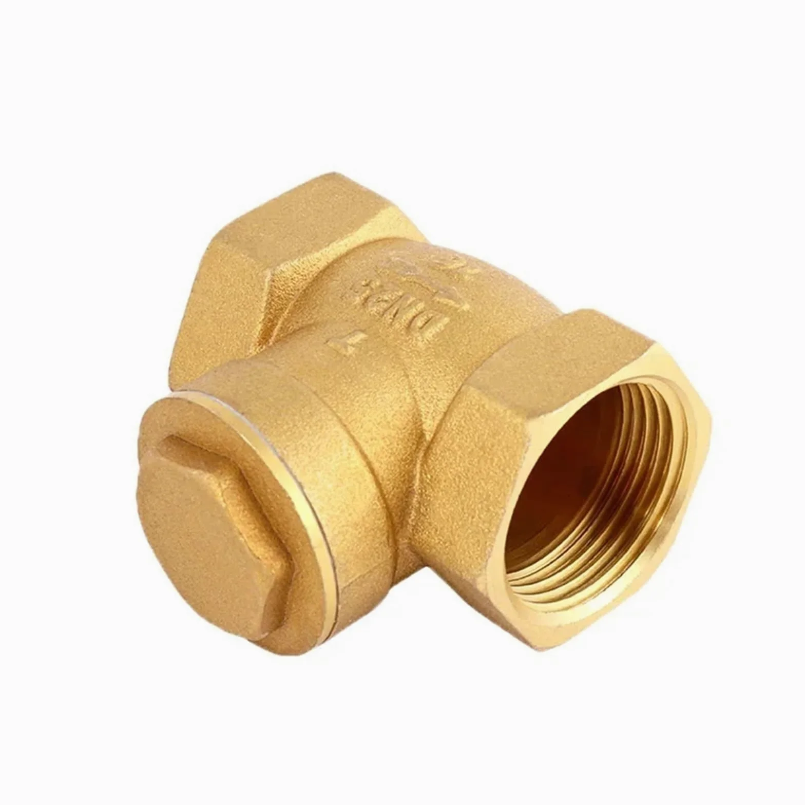 zlj6688 Válvula de retención oscilante de latón con rosca hembra de 1/2", 3/4", 1", 1-1/4", 1-1/2", 2", antirretorno unidireccional for agua, hogar y jardín(2" L-82mm 727g)