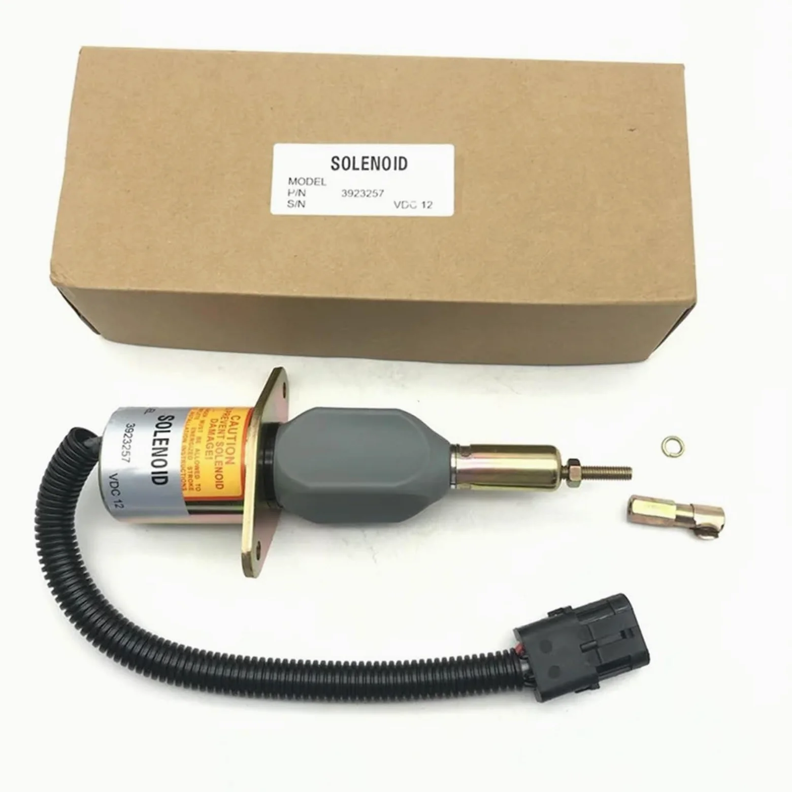 Solenoide de corte de combustible Solenoide de parada de combustible de 12 V y 24 V 3930234, 3928161 y 3964624. Compatible con Cummins 6CT de 8,3 L. Compatible con Komatsu.(24V)