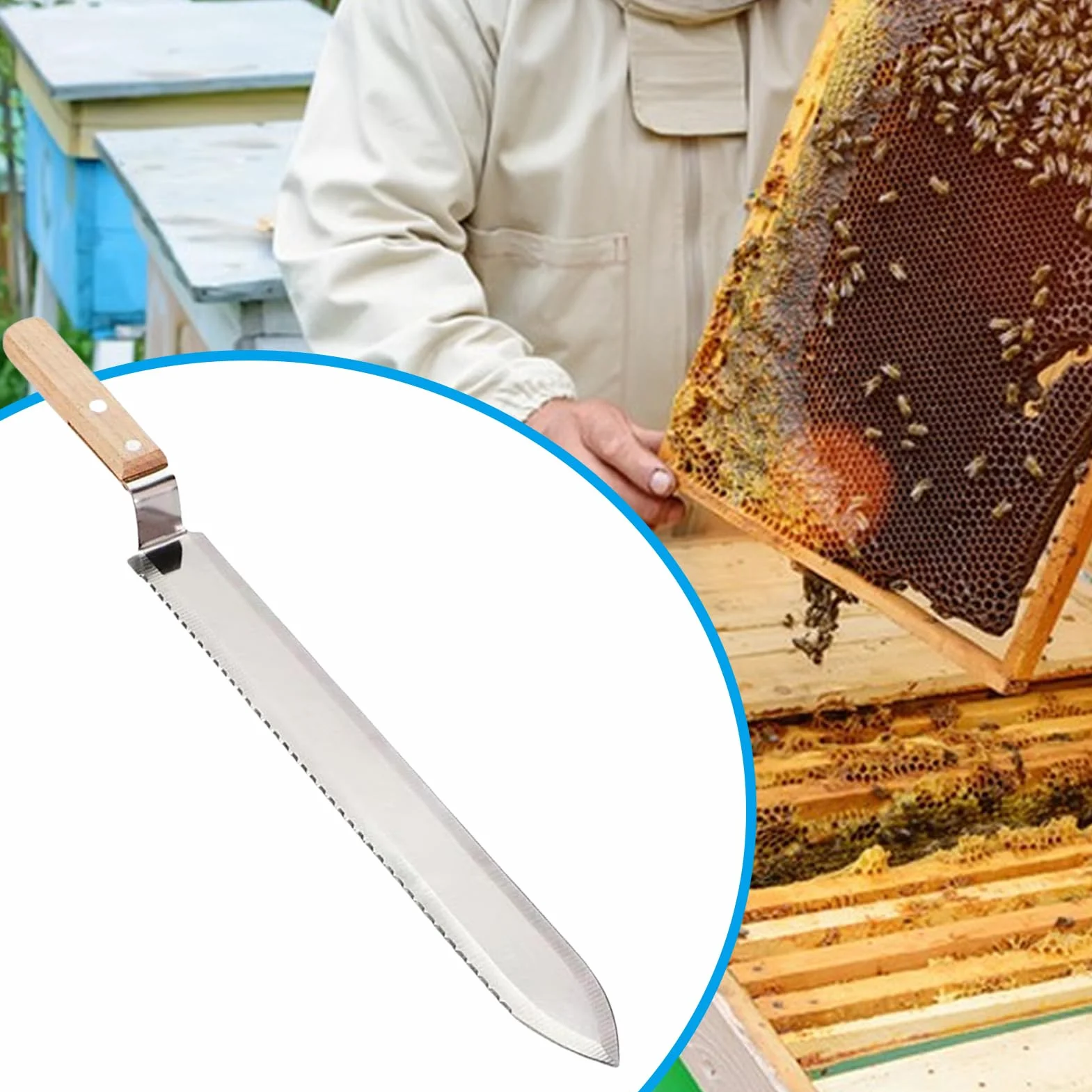 Cuchillo Desopecular - Cofre Para Ofender La Miel | Cuchillo De Alcantarillado De Acero Inoxidable Suave, Cuchillo De Panal, Herramienta Para Cosechar Y Extracción De Miel