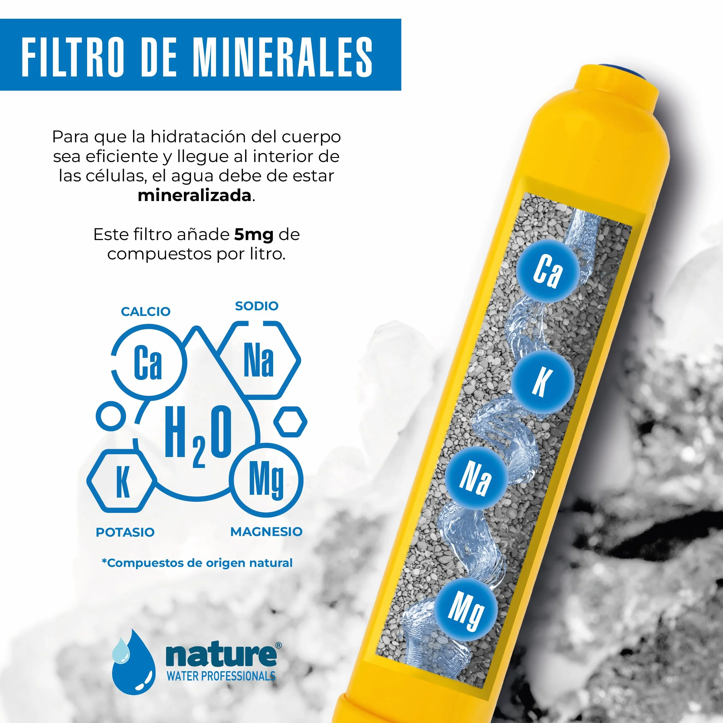 Equipo de Osmosis Inversa - Kit para Osmosis de 6 Etapas - Capacidad para 5 L - Incluye Membrana Vontron de 50GPD, Bomba y Filtros - Nature Water Professionals