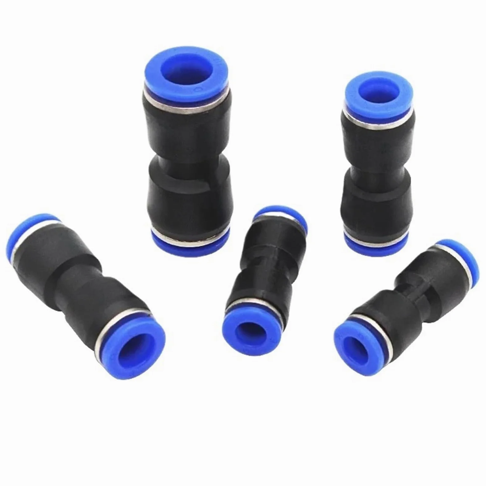100 conectores de aire PE PY 4, 6, 8, 10, 12 mm, conexión neumática rápida, conector de tubo de manguera de plástico de 3 vías (4 mm, 100 unidades), PY)