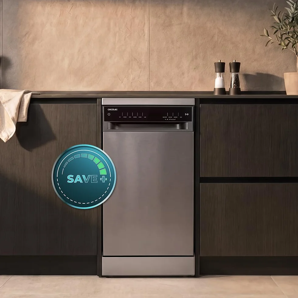 Cecotec Lavavajillas 45 cm Libre Instalación Bolero Aguazero 4560 Inox Connected 11 Cubiertos 9 Programas Motor Inverter Plus Duo Panel Touch WIFI