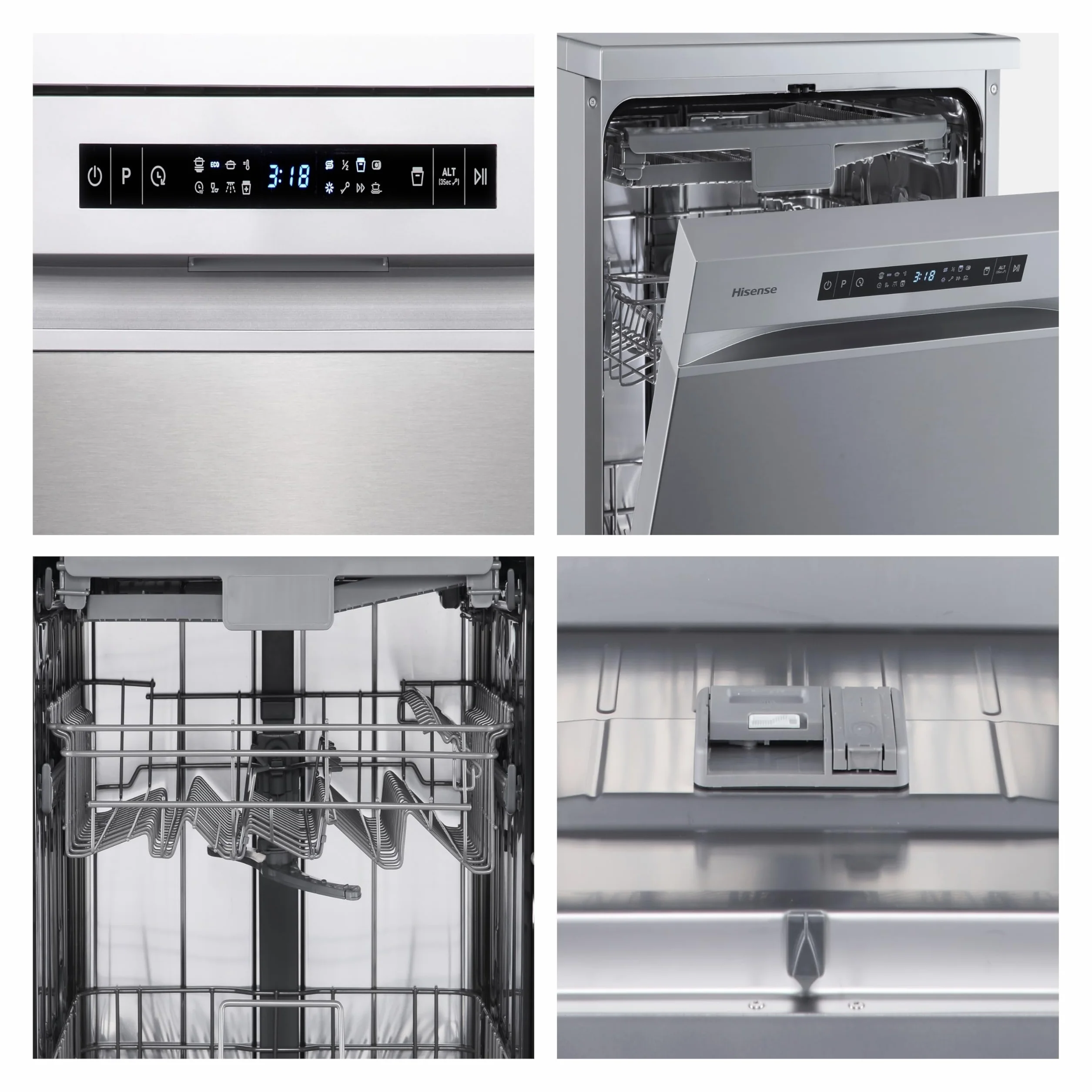 Hisense Lavavajillas Libre Instalación 45cm 11 Servicios 8 Programas Media Carga 3ª Bandeja Inox