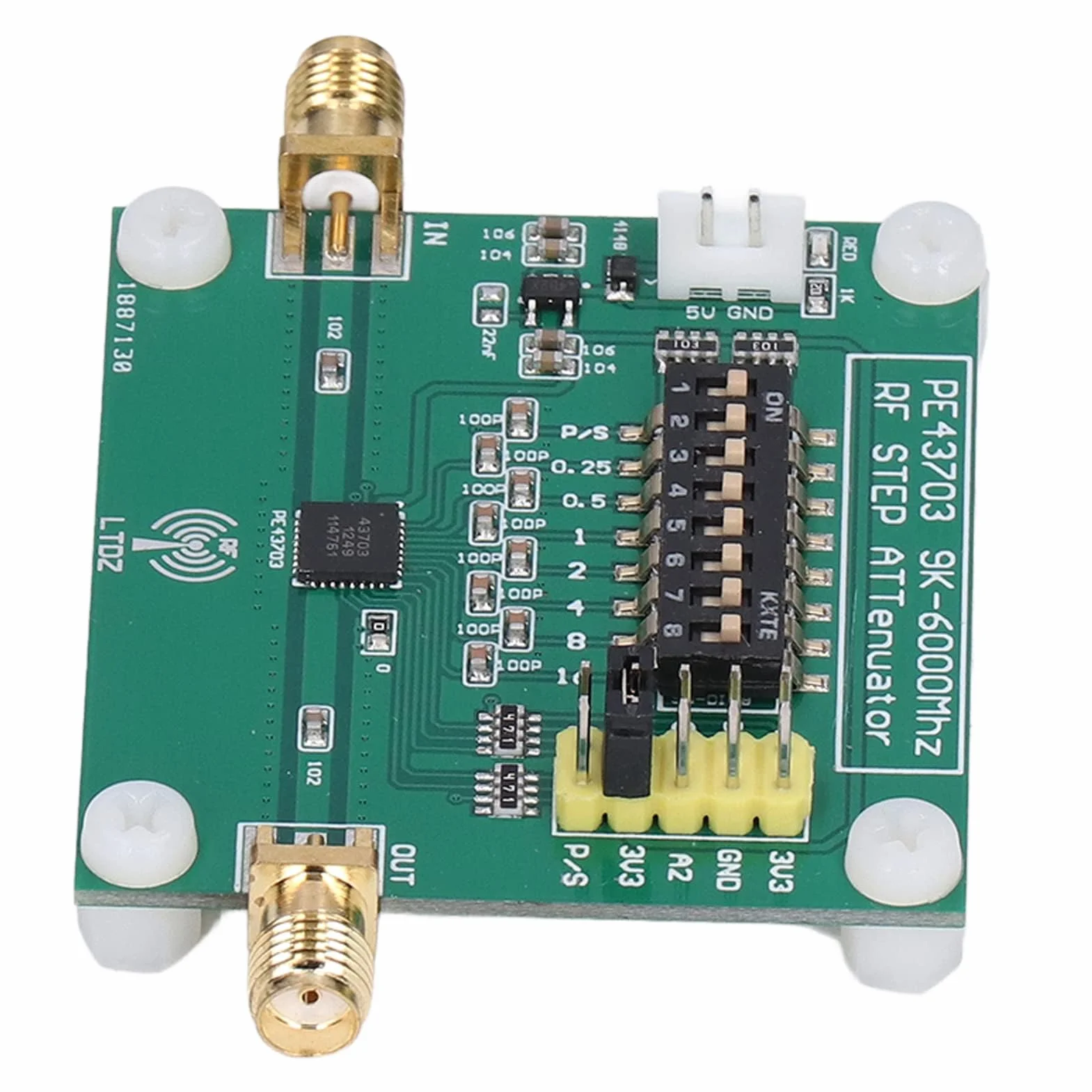 Módulo Atenuador Digital RF 9K-4GHz Atenuación Programable 0.25dB a 31.75dB PCB Puerto Serie Paralelo
