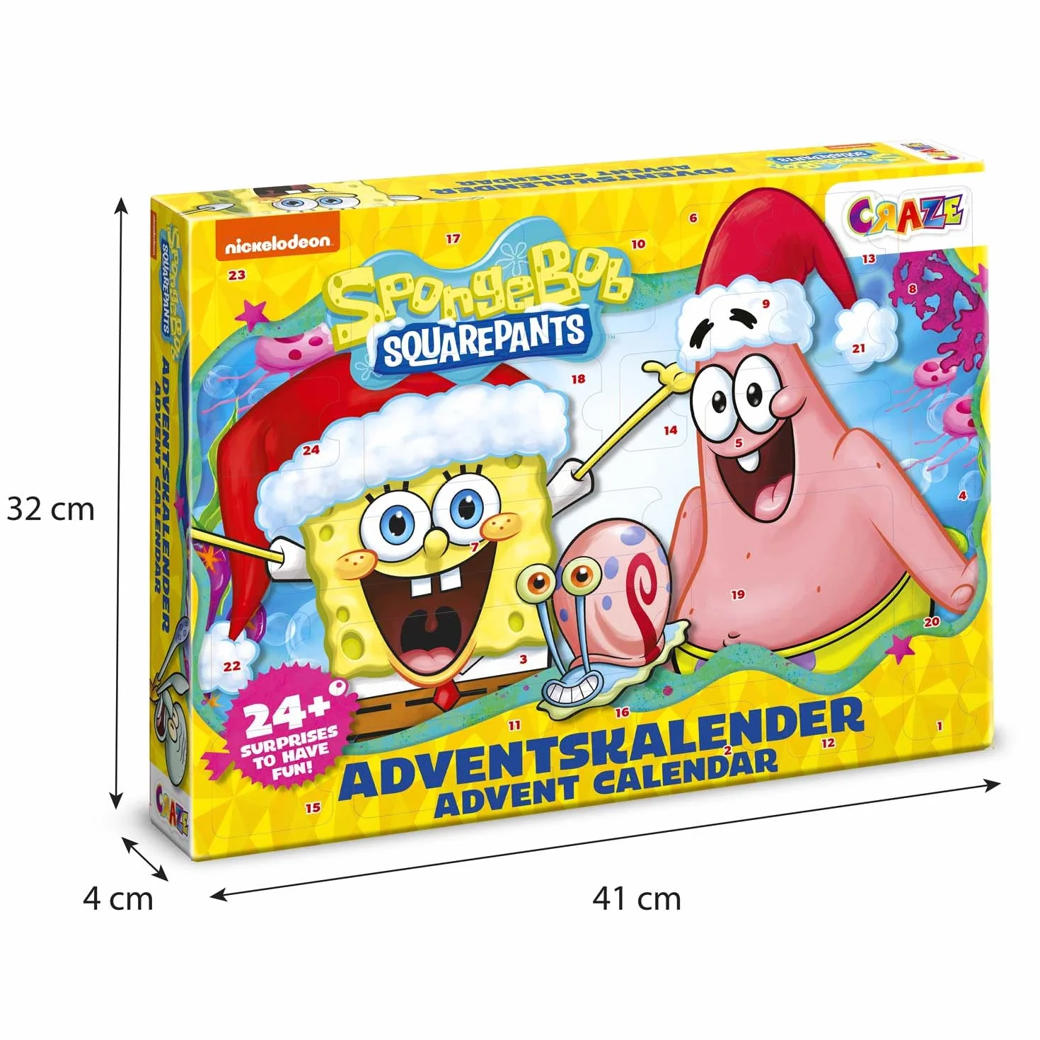 Calendario de Adviento Infantil Bob Esponja con Juguetes y Accesorios
