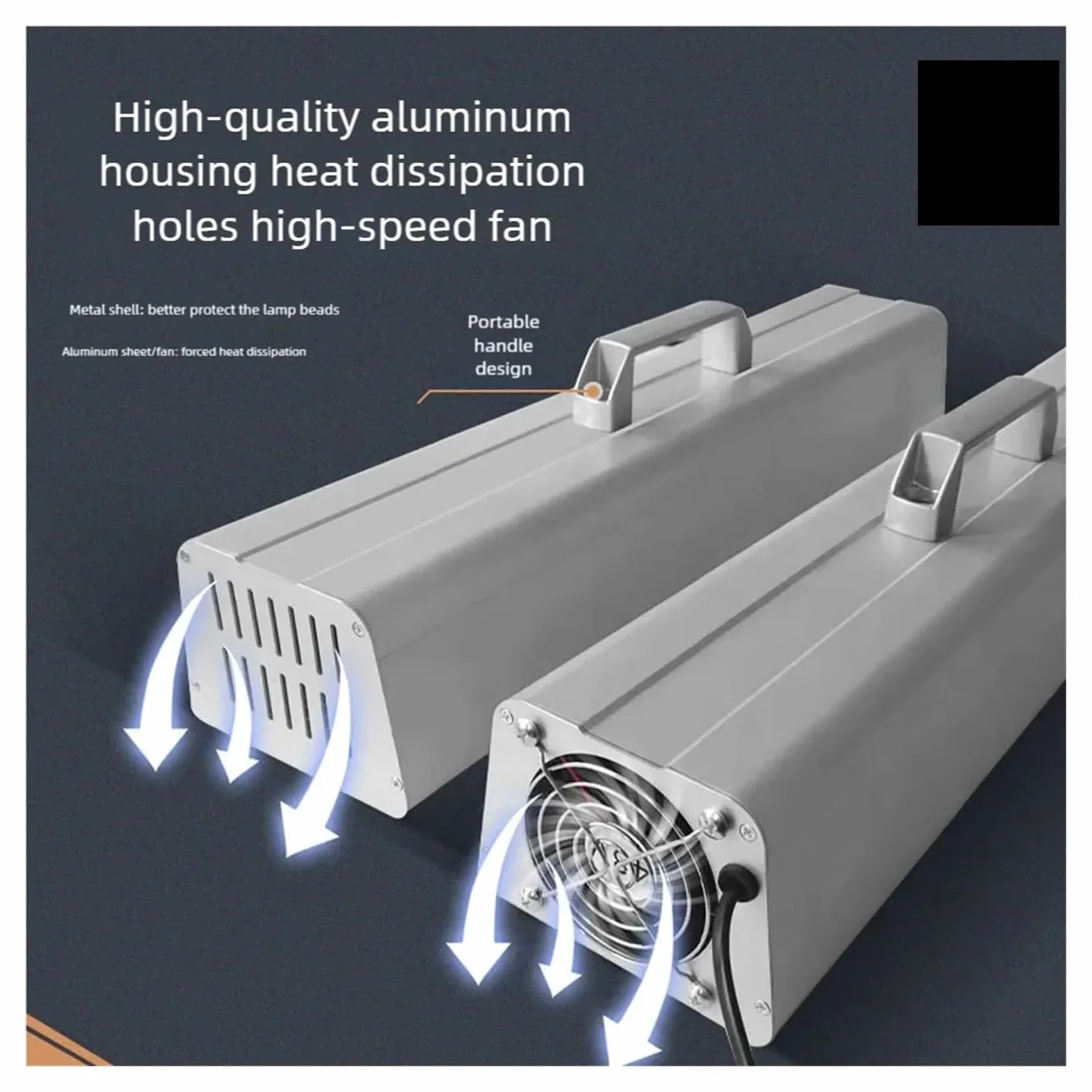lámpara de curado UV, Lámpara UV Portátil, Máquina De Curado, Recubrimiento Tinta, Pantalla Adhesiva Sin Sombras, Resina Impresión, LED 395nm/405nm/365nm(405NM,500W)