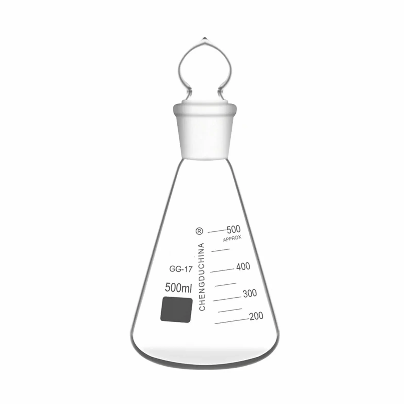 Matraz Erlenmeyer de Vidrio con Tapón Matraz Erlenmeyer con Tapón de Vidrio Matraz Erlenmeyer de Vidrio Borosilicato 50-1000ml(1000ml)