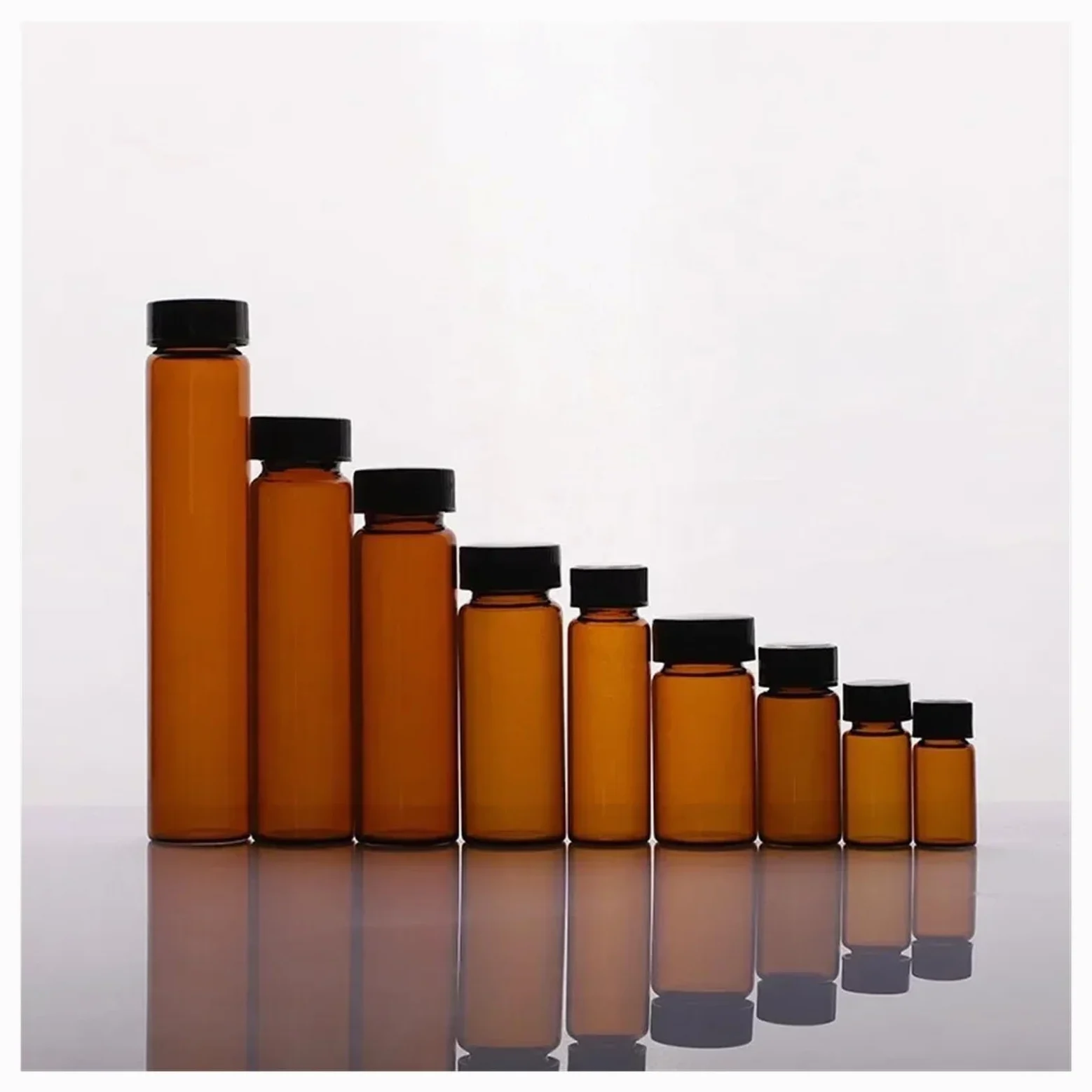 Vial de muestra de vidrio, botella de reactivo de laboratorio, viales transparentes pequeños for experimentos químicos(10ml 22x50mm 20pcs)