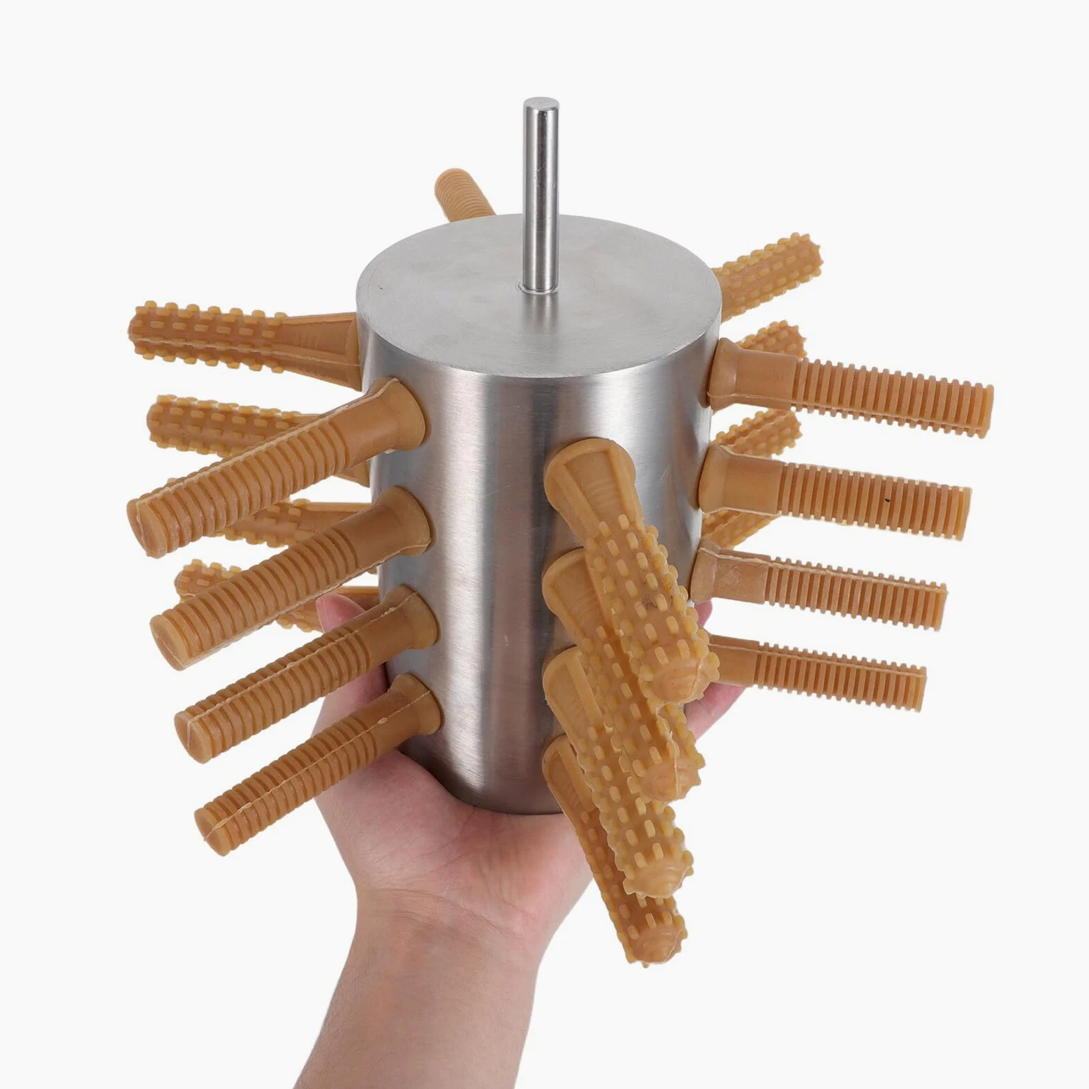 SUPVOX Desplumadora de Pollos de Acero Inoxidable para Cocina Pequeña, Portátil y Duradera 24 Dedos para Gallinas, Patos y Gansos