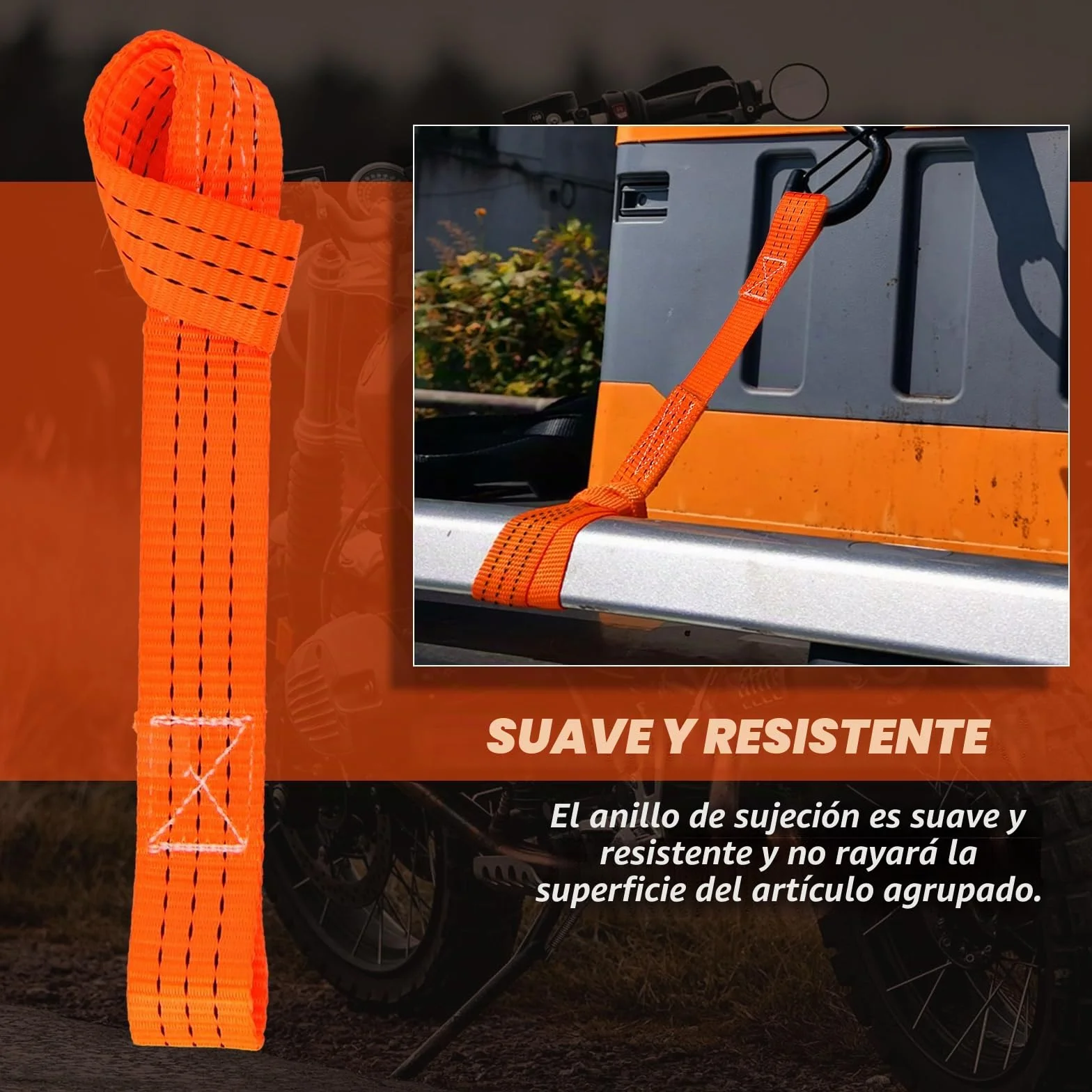 Cinchas de Amarre Eslingas de Carga 6 Piezas 1000 Kgf 43 x 3,8cm