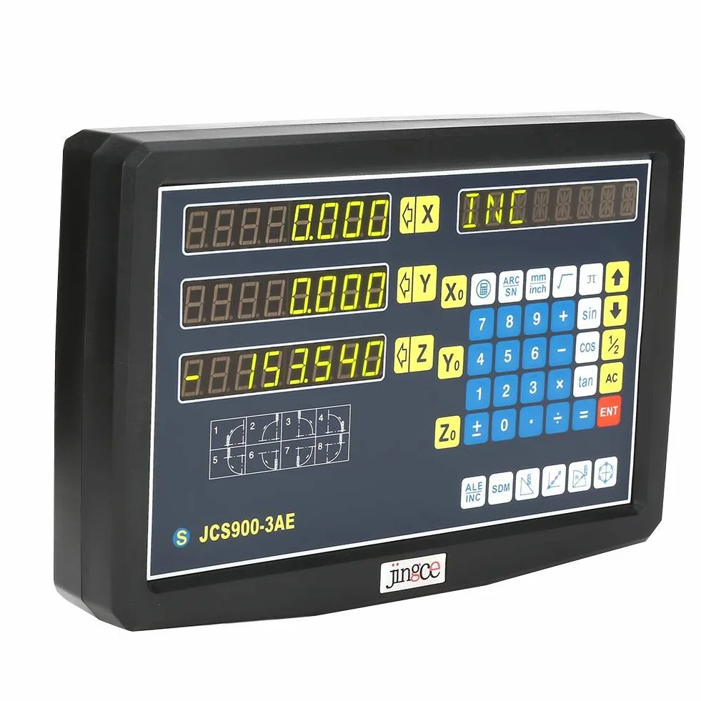Lectura digital DRO JCS900-2AE/JCS900-3AE 2/3 ejes Lectura digital AC 110-240V para fresadora tor(JCS900-3AE)