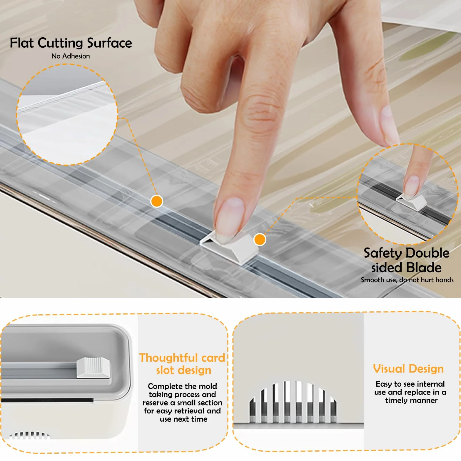 Dispensador de Film y Papel de Aluminio, Cortador de Cocina, Rellenable