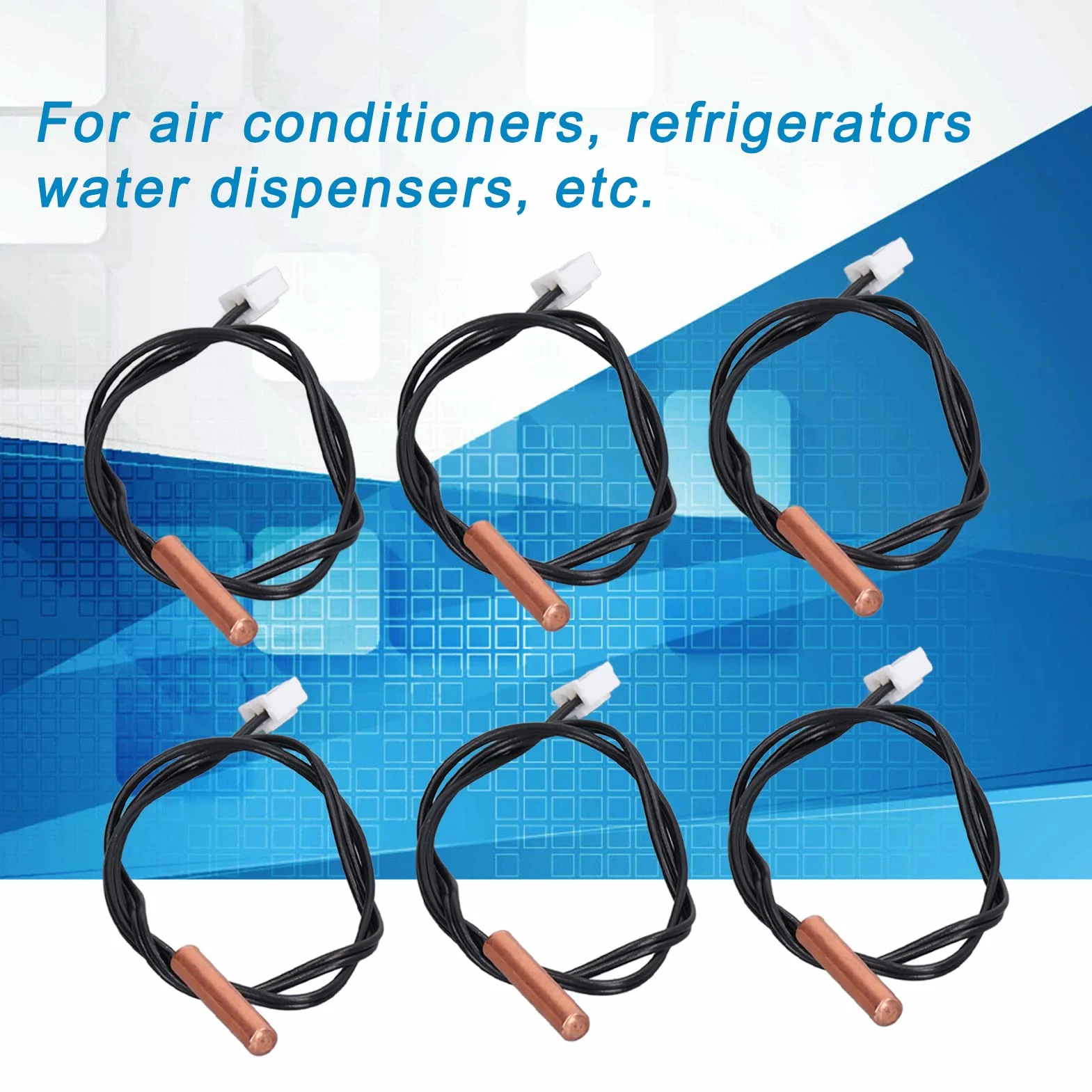 Sonda de termistor NTC de 10 K impermeable de cobre PVC para aire acondicionado
