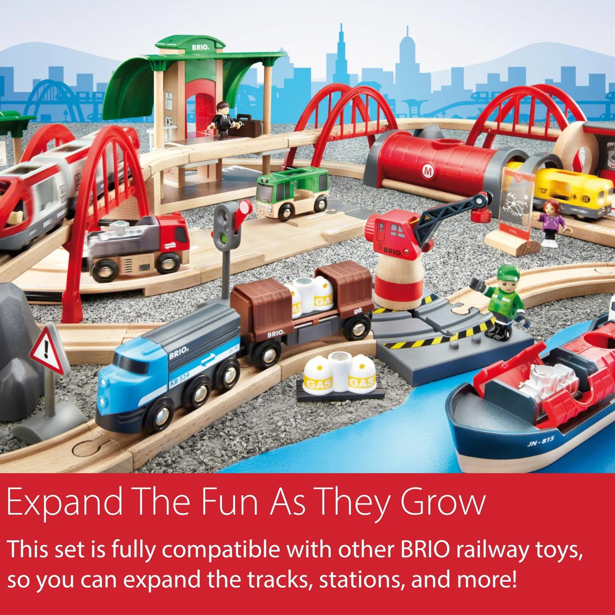BRIO World Set Ferrocarril Deluxe Tren Juguete Madera Construcción Juguetes Niños 3 Años Juegos Educativos