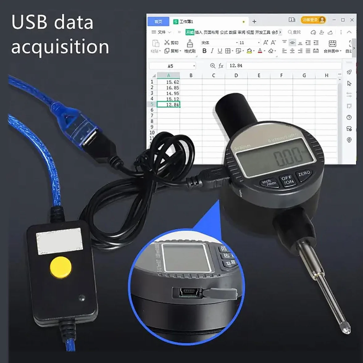 Rugosímetro digital portátil con mango antideslizante, rango de medición de 0 a 6,5 ​​mm y precisión de ±2 μM, 2 tipos de conversión de unidades y salida de datos, for rectificado e impresión.