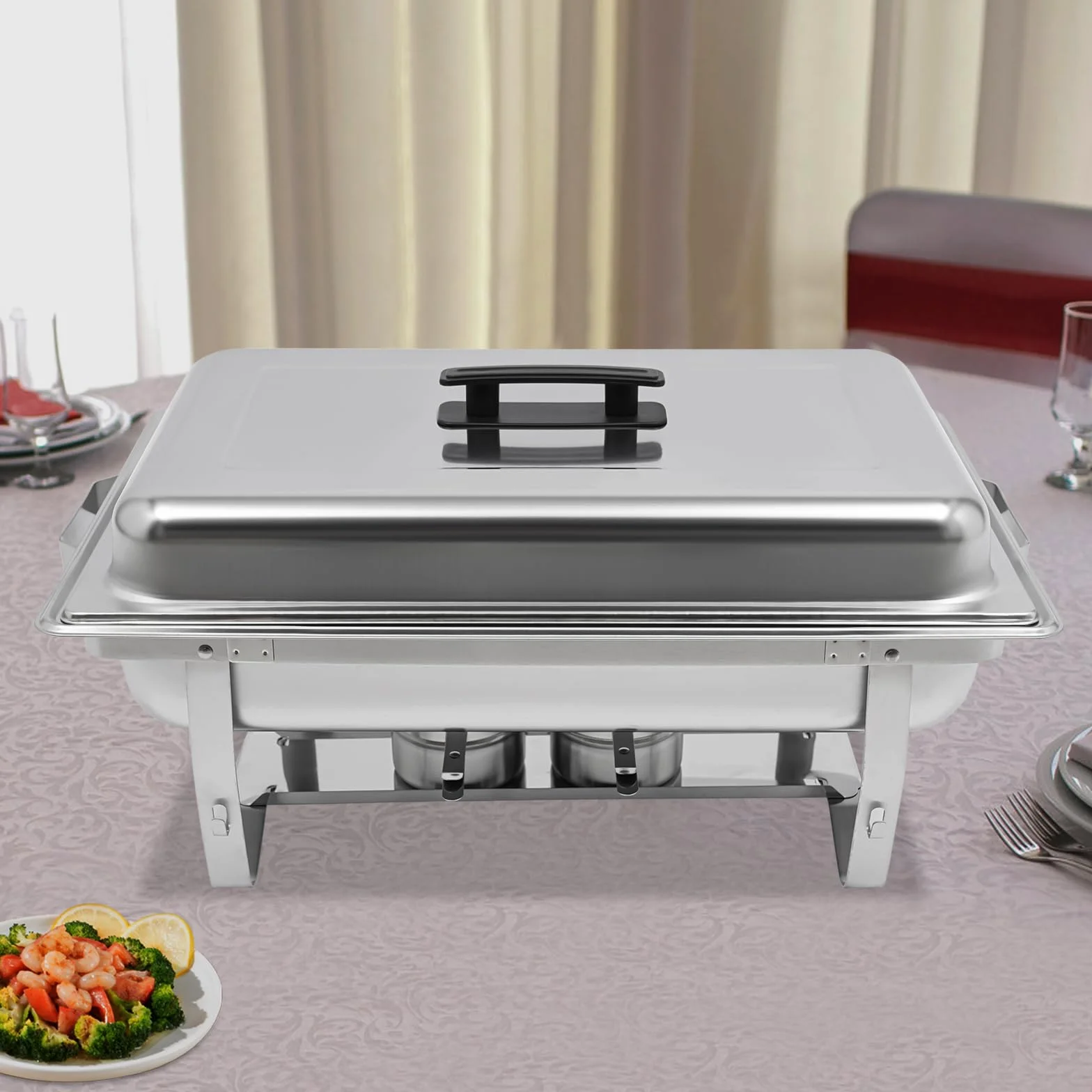 MINRS Chafing Dish 5L 1/3 GN Calentador de Alimentos para Catering Buffet Bodas