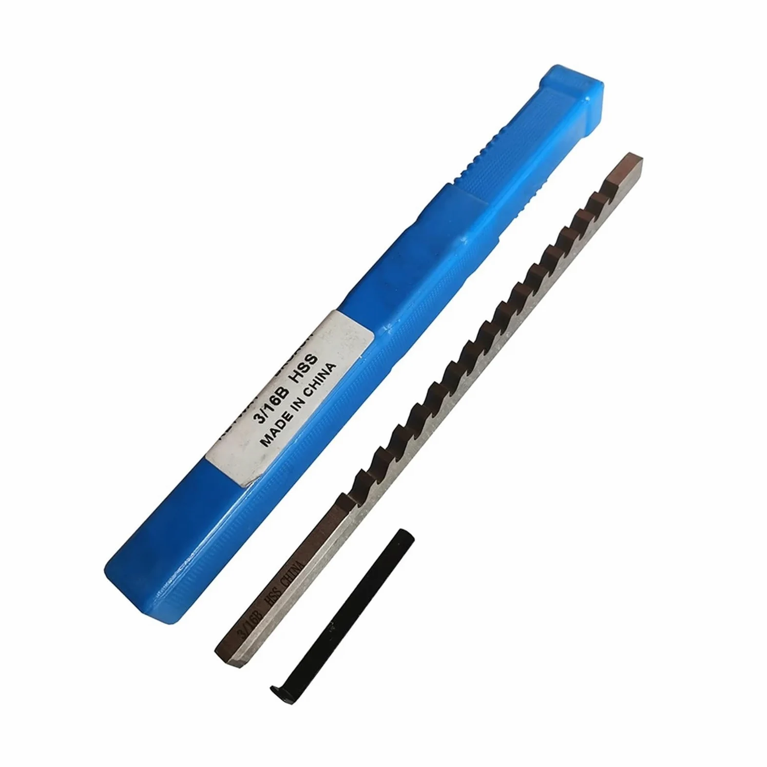 Brocha de chavetero HSS Tipo Empuje de 3/16" (tamaño en Pulgadas) con Calza, Herramientas de Corte para máquinas CNC.